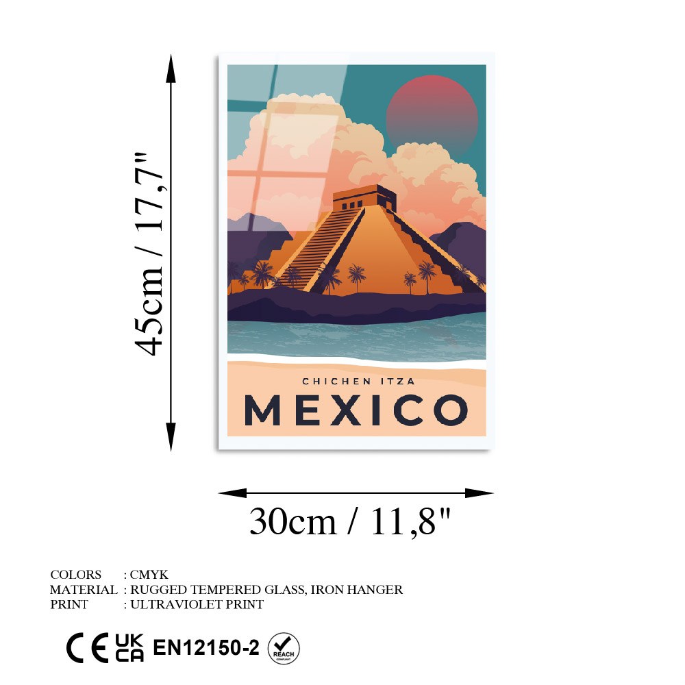 Quadro Decorativo em Vidro Temperado UV-1029 (30 x 45 cm) – Multicolor, 100% vidro temperado 4 mm