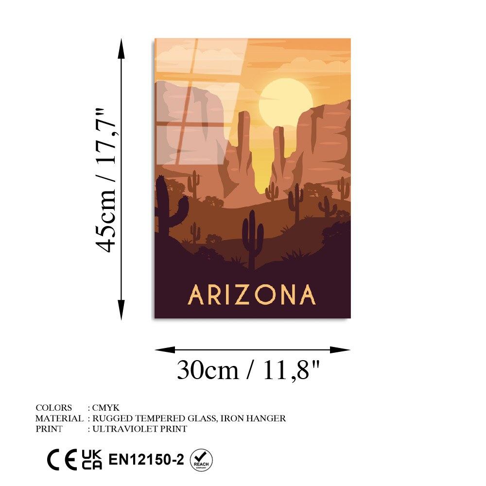 Quadro Decorativo em Vidro Temperado UV-1030 (30 x 45 cm) Multicolor – 4 mm