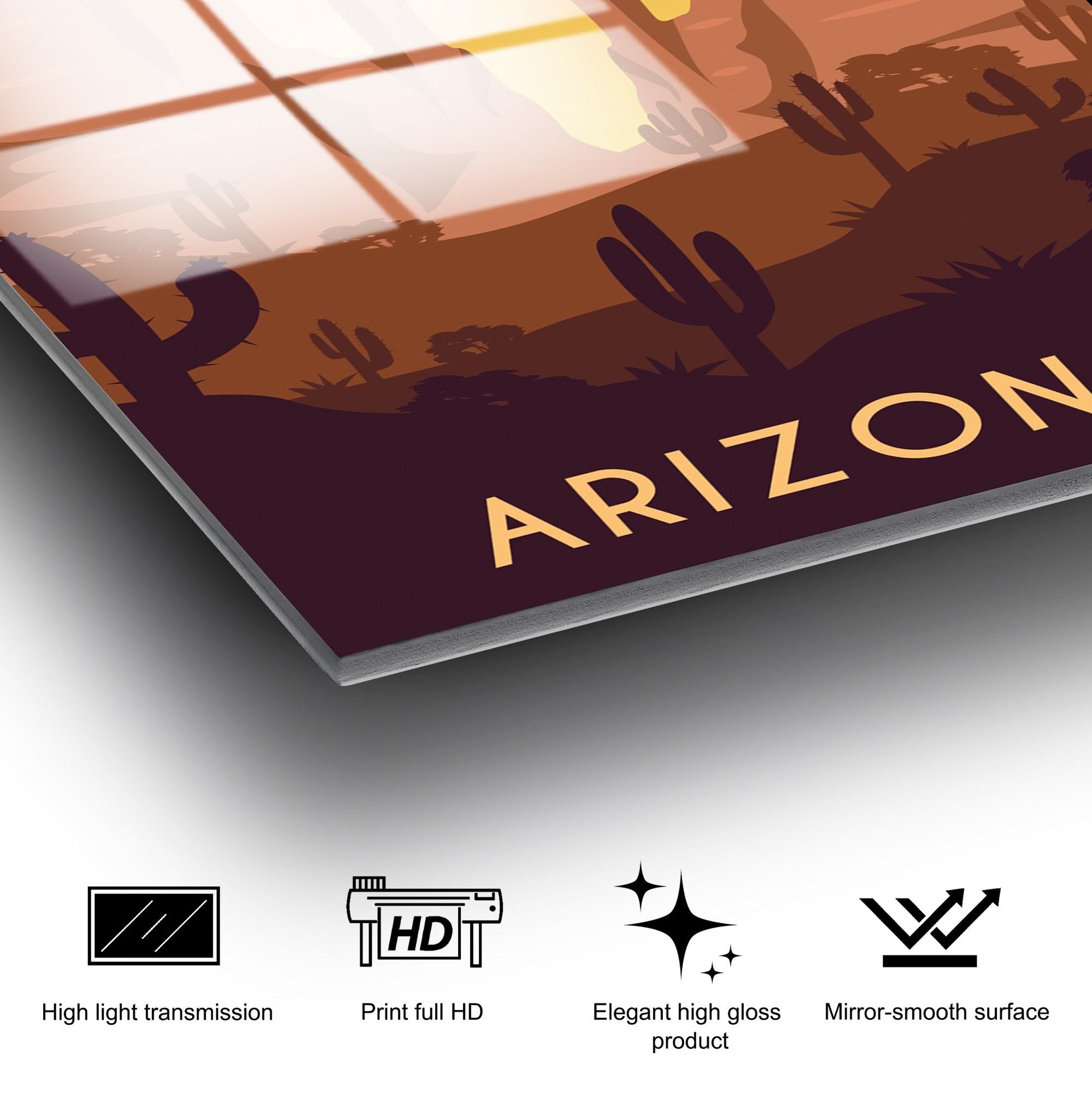 Quadro Decorativo em Vidro Temperado UV-1030 (30 x 45 cm) Multicolor – 4 mm