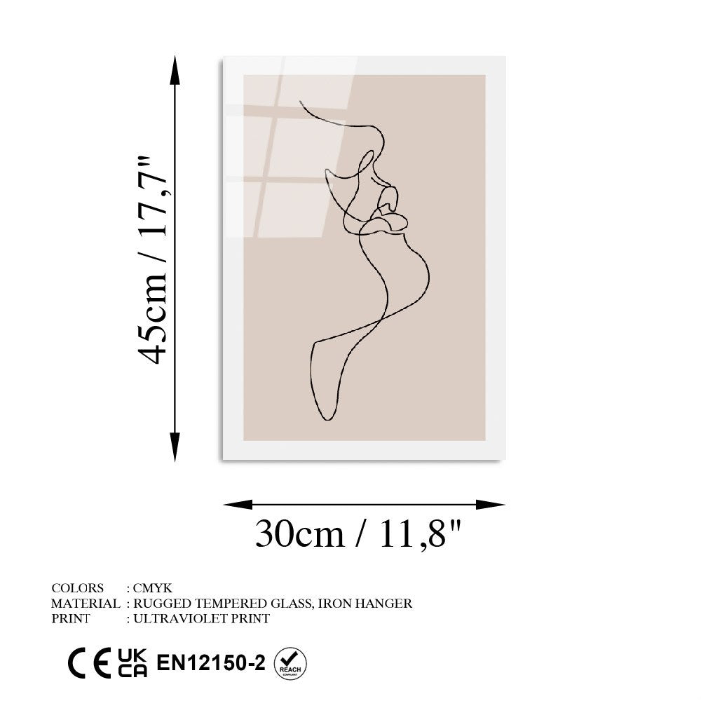 Quadro Decorativo em Vidro Temperado (4 mm) UV-1035, Multicolor, 30 x 45 cm