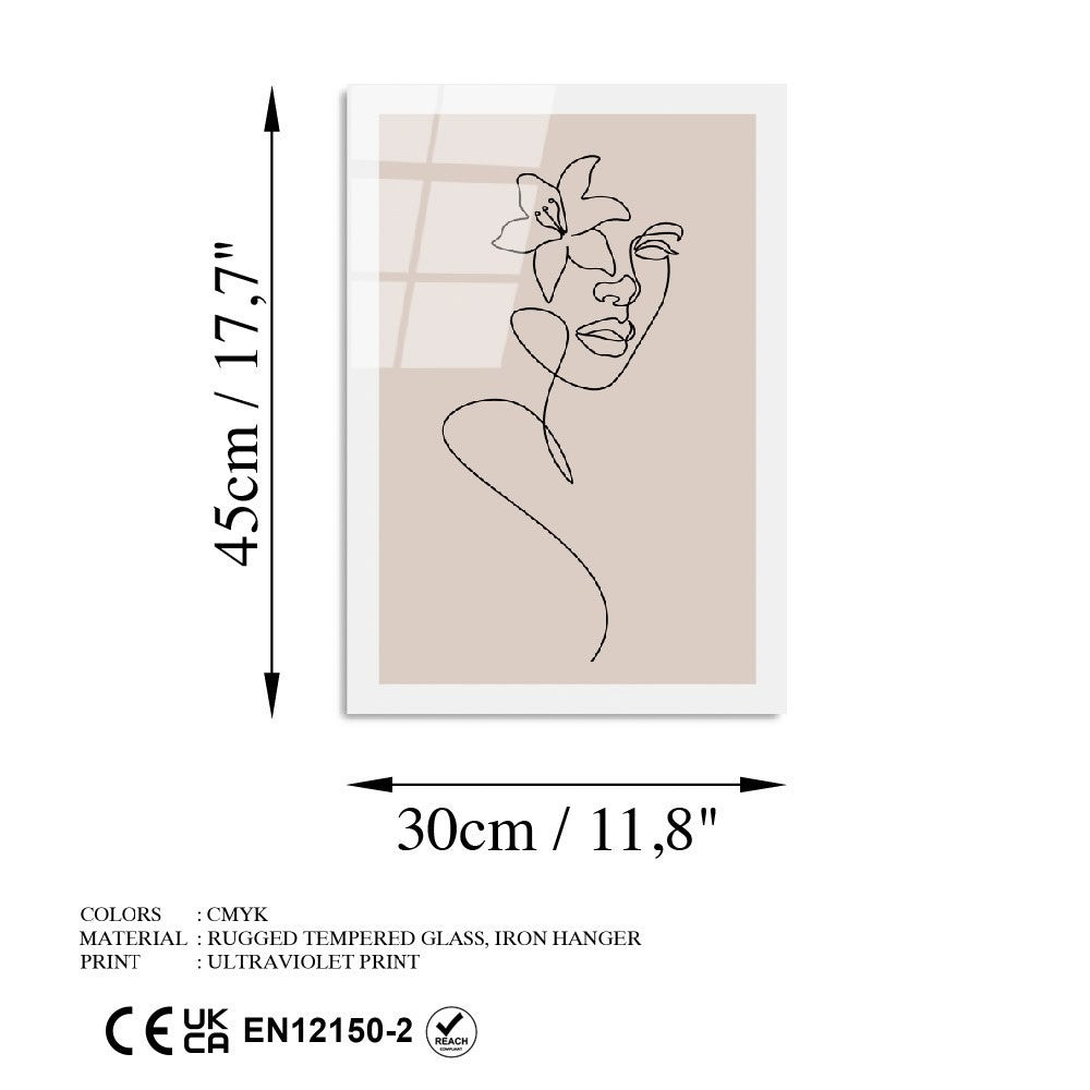 Quadro Decorativo em Vidro Temperado UV-1036, Multicolor, 30 x 45 cm, 4 mm