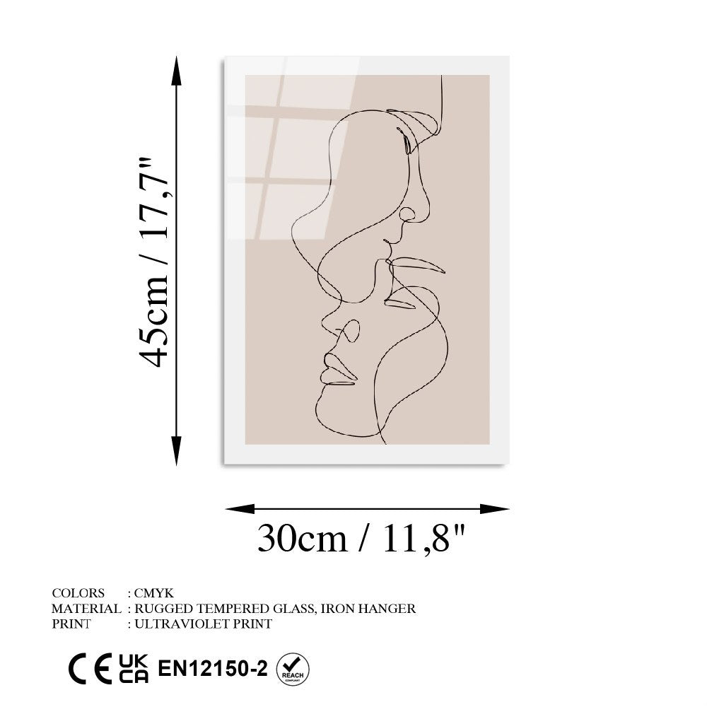 Pintura Decorativa em Vidro Temperado 4 mm — UV-1038 (30 x 45 cm), Multicolor