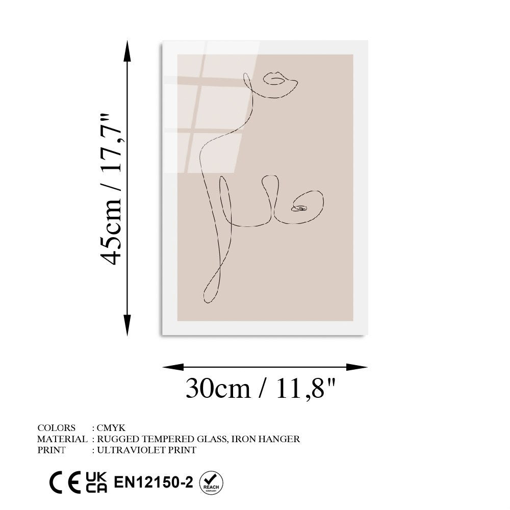 Quadro Decorativo 100% Vidro Temperado UV-1040, 30 x 45 cm, Multicolor, 4 mm