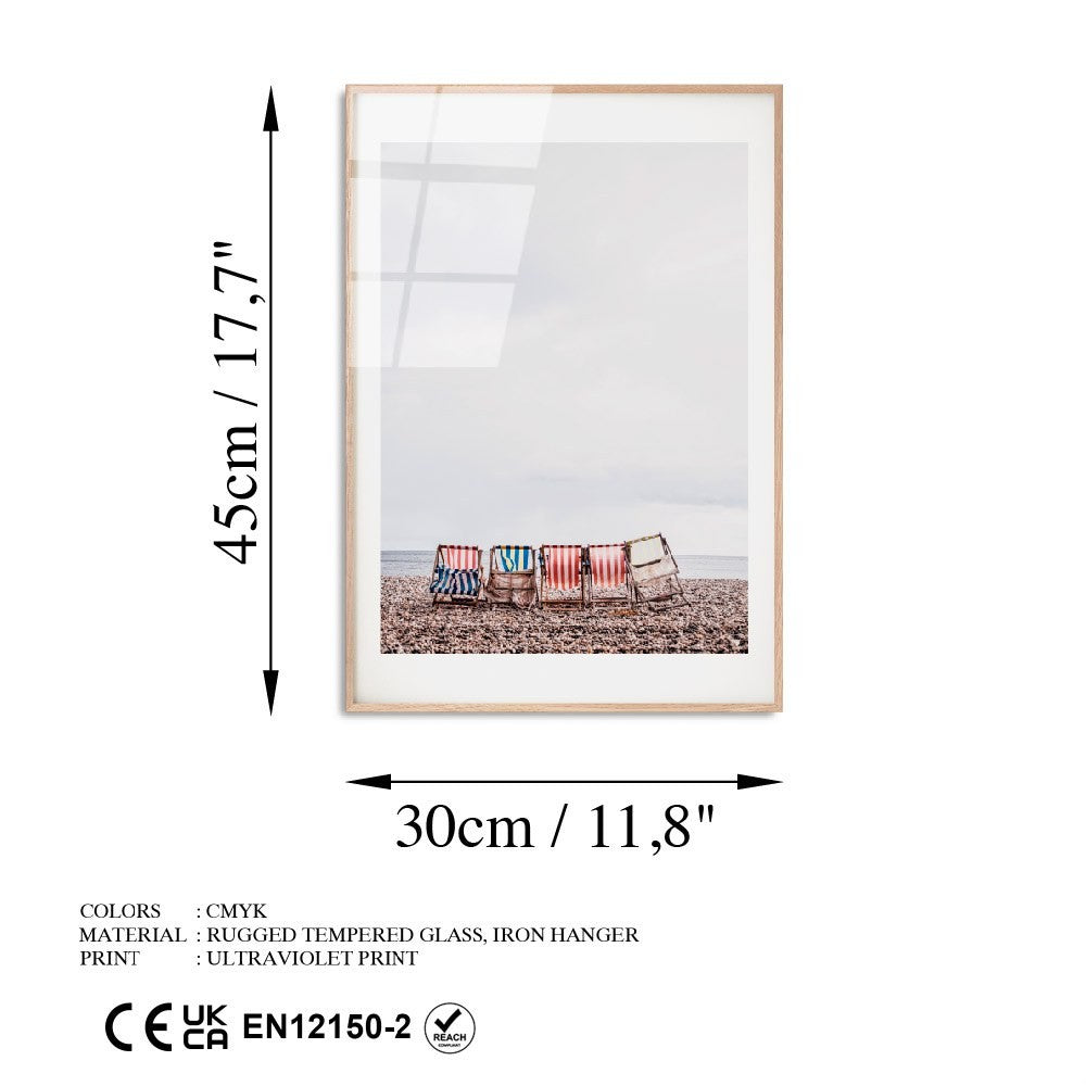 Quadro Decorativo em Vidro Temperado UV-1050, 30 x 45 cm, Multicor, 4 mm