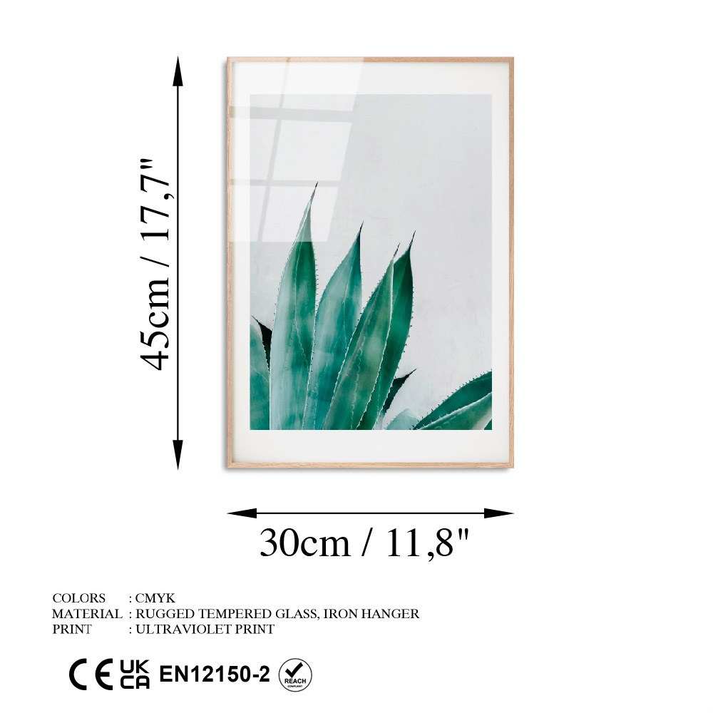 Quadro Decorativo em Vidro Temperado UV-1051, Multicolor, 30 x 45 cm (4 mm)