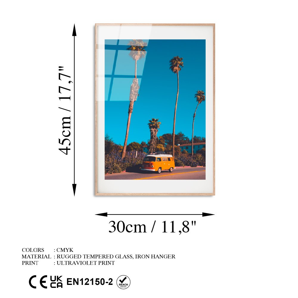 Quadro Decorativo em Vidro Temperado UV-1054, Multicolor, 30 x 45 cm, 4 mm