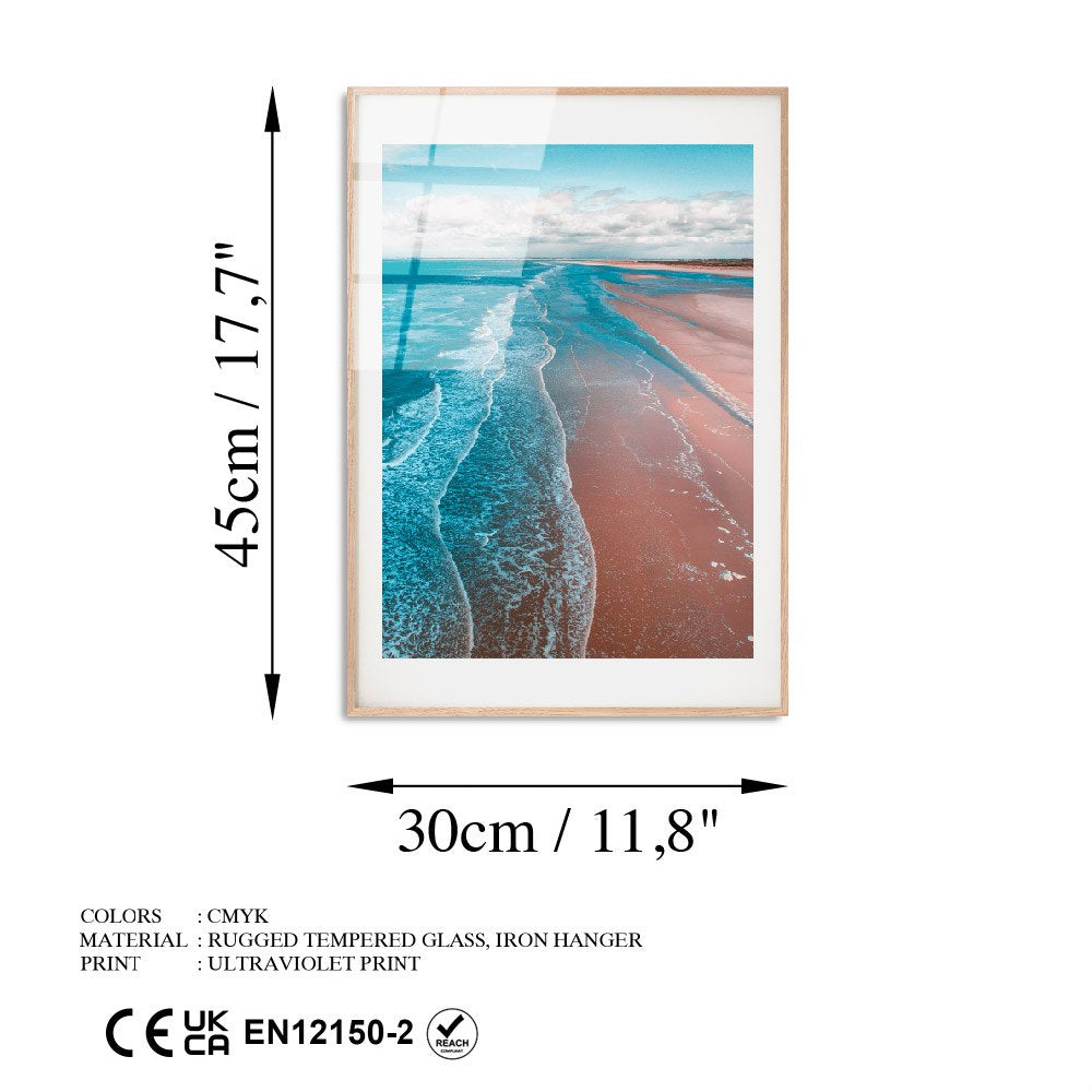 Quadro Decorativo em Vidro Temperado UV-1057, Multicolor, 30 x 45 cm (4 mm)