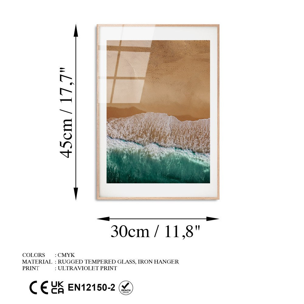 Quadro Decorativo em Vidro Temperado 4 mm UV-1059, 30x45 cm, Multicolor