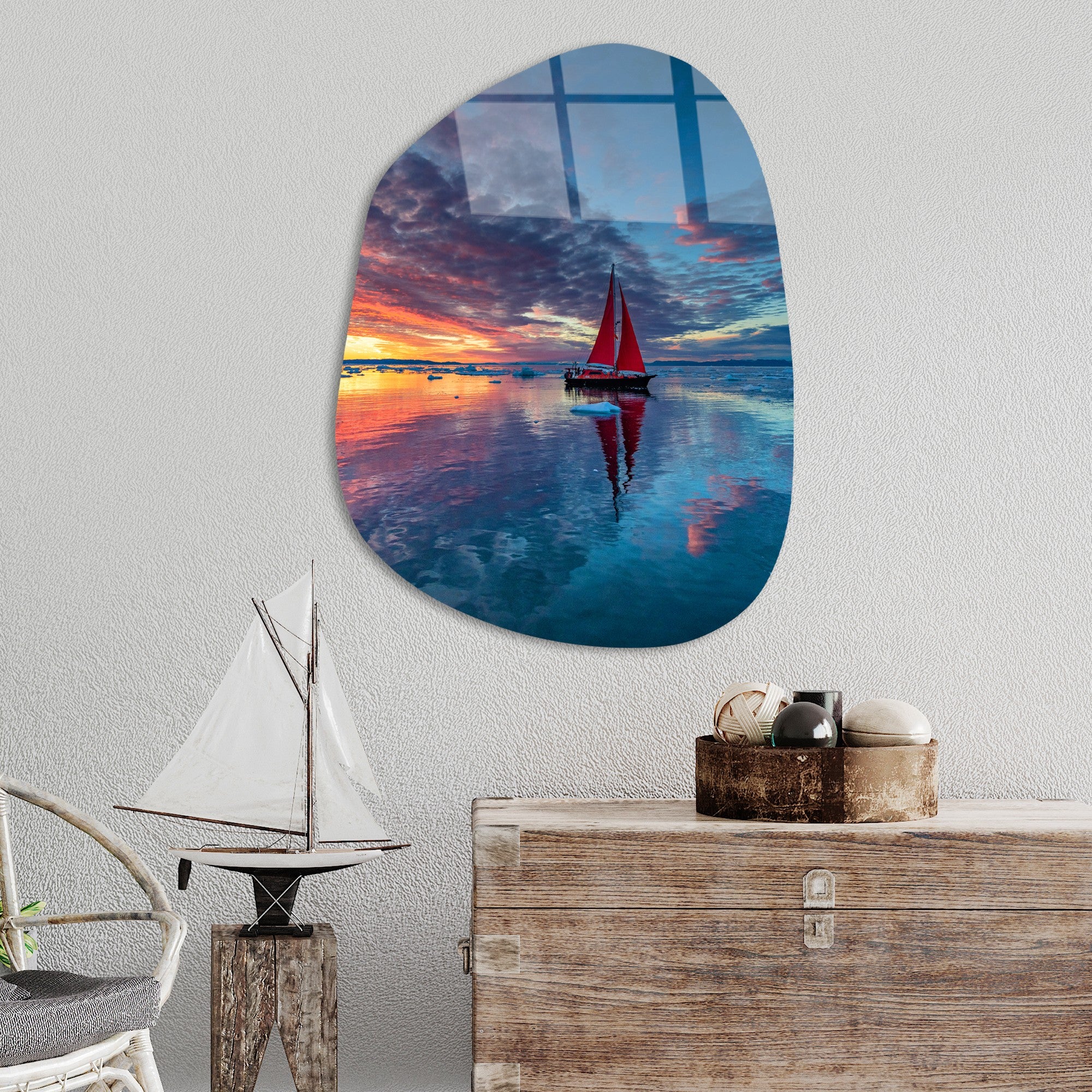 Quadro Decorativo em Vidro Temperado UV-1085, 50 x 70 cm, Multicolorido (4 mm)