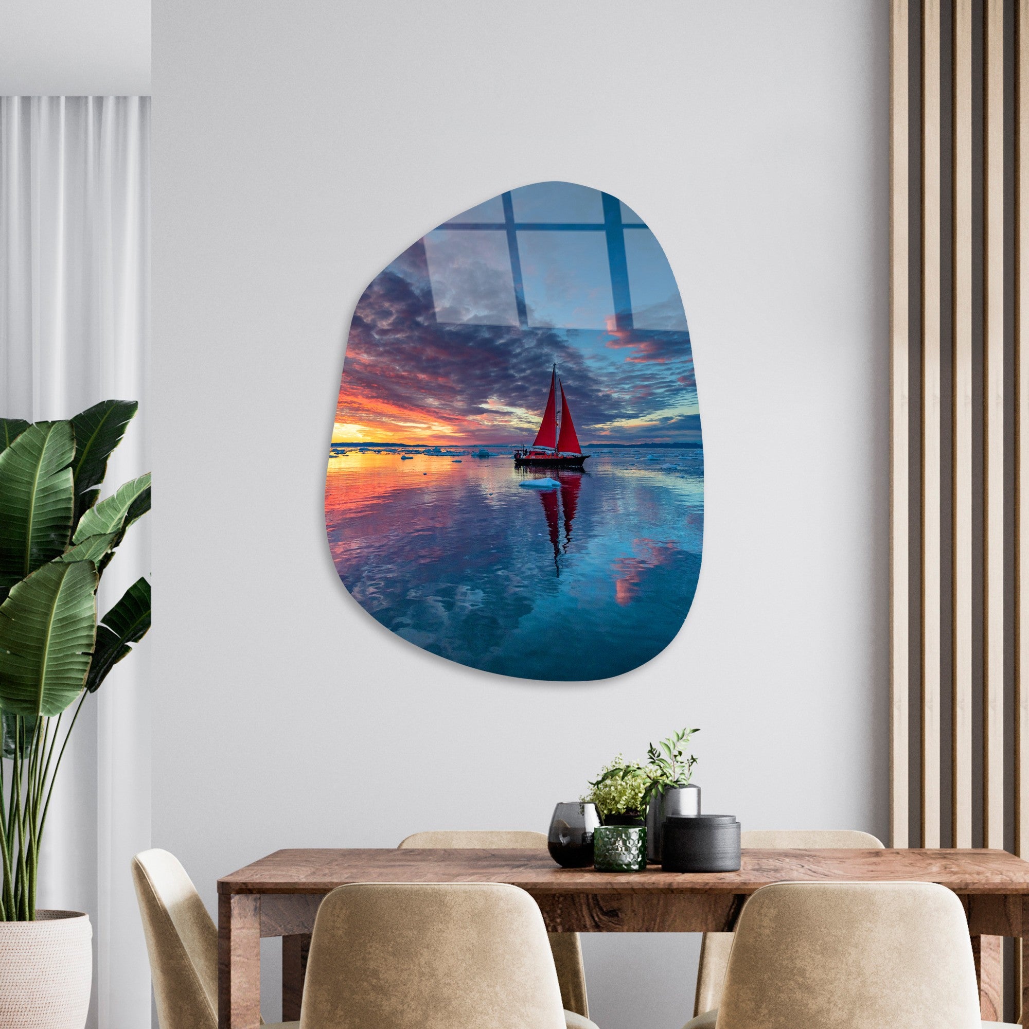 Quadro Decorativo em Vidro Temperado UV-1085, 50 x 70 cm, Multicolorido (4 mm)