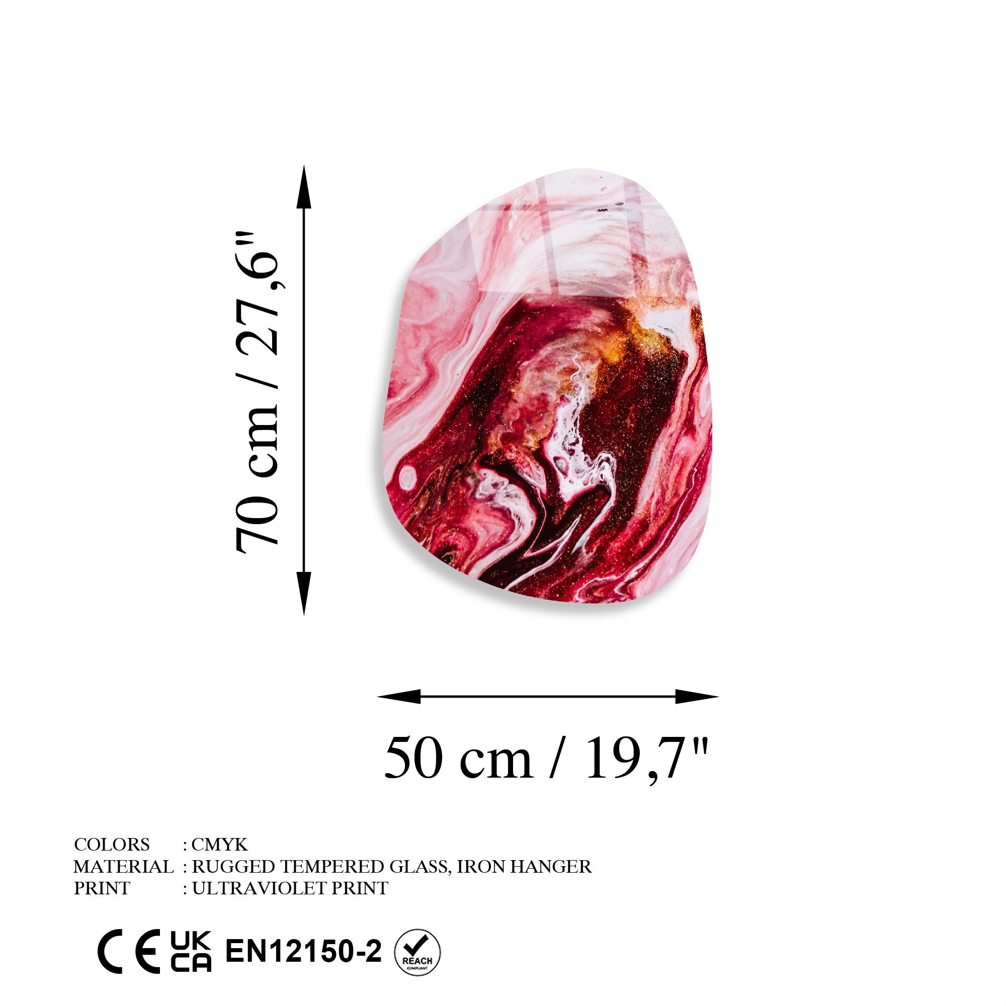 Quadro Decorativo em Vidro Temperado 50 x 70 cm Multicolor – UV-1090