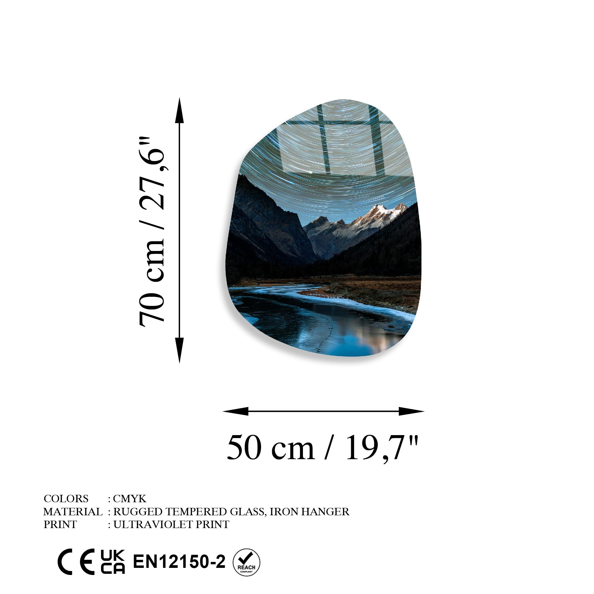 Quadro Decorativo em Vidro Temperado Multicolor 50 x 70 cm (4 mm) – UV-1092