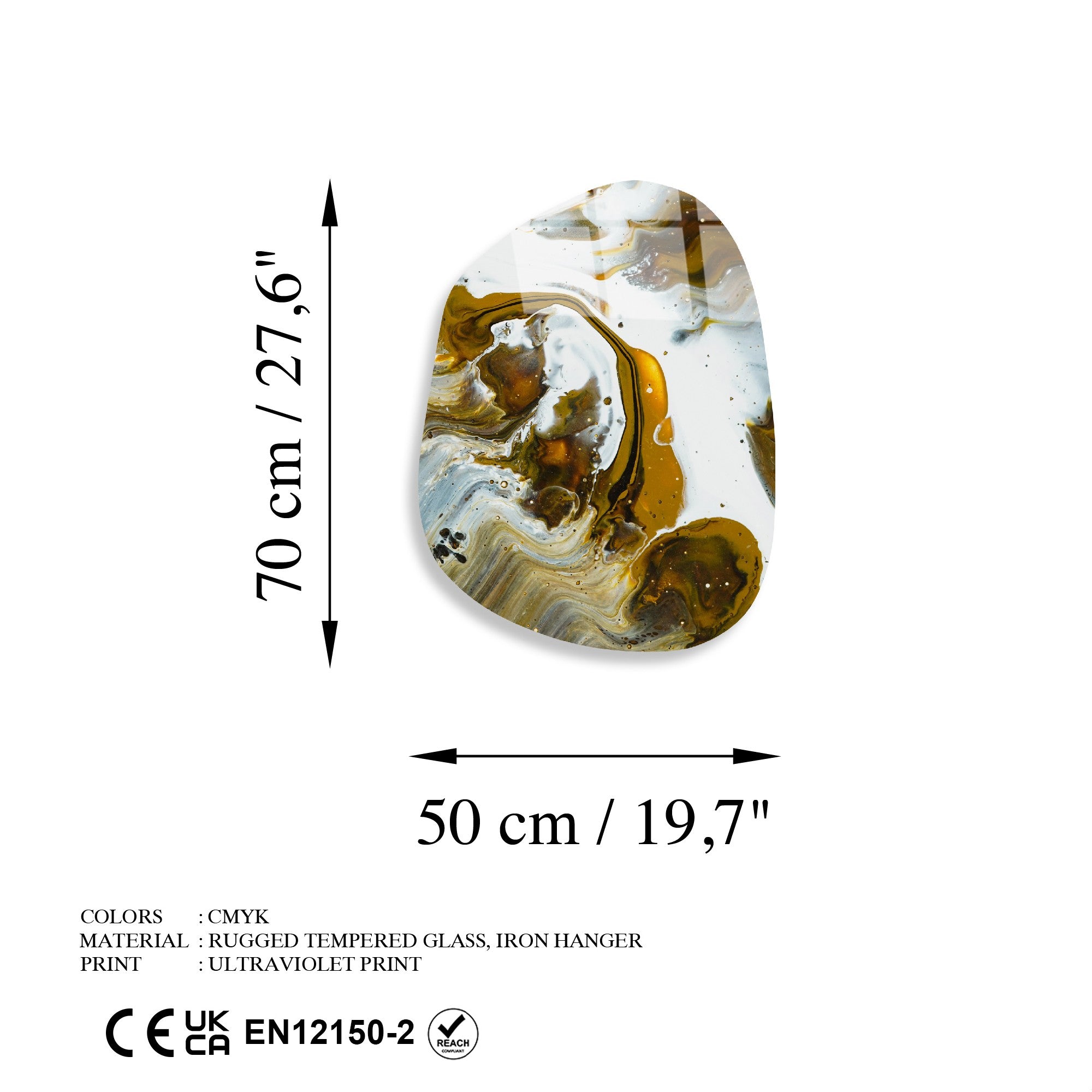 Quadro Decorativo em Vidro Temperado UV-1095 50 x 70 cm Multicolorido 4 mm