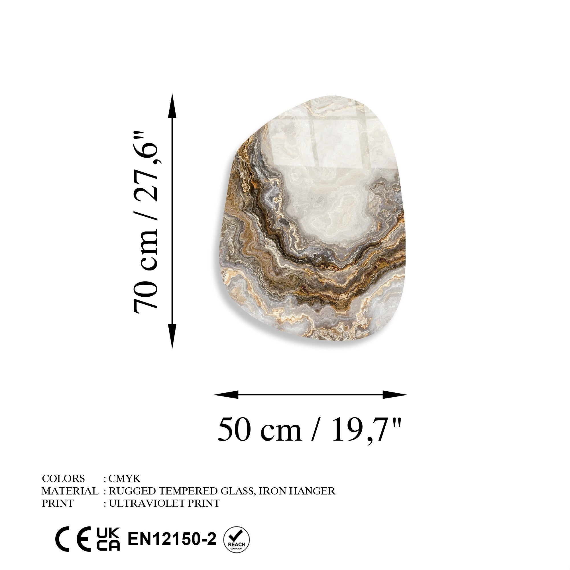 Quadro Decorativo em Vidro Temperado 4 mm 50x70 cm Multicolor | UV-1101