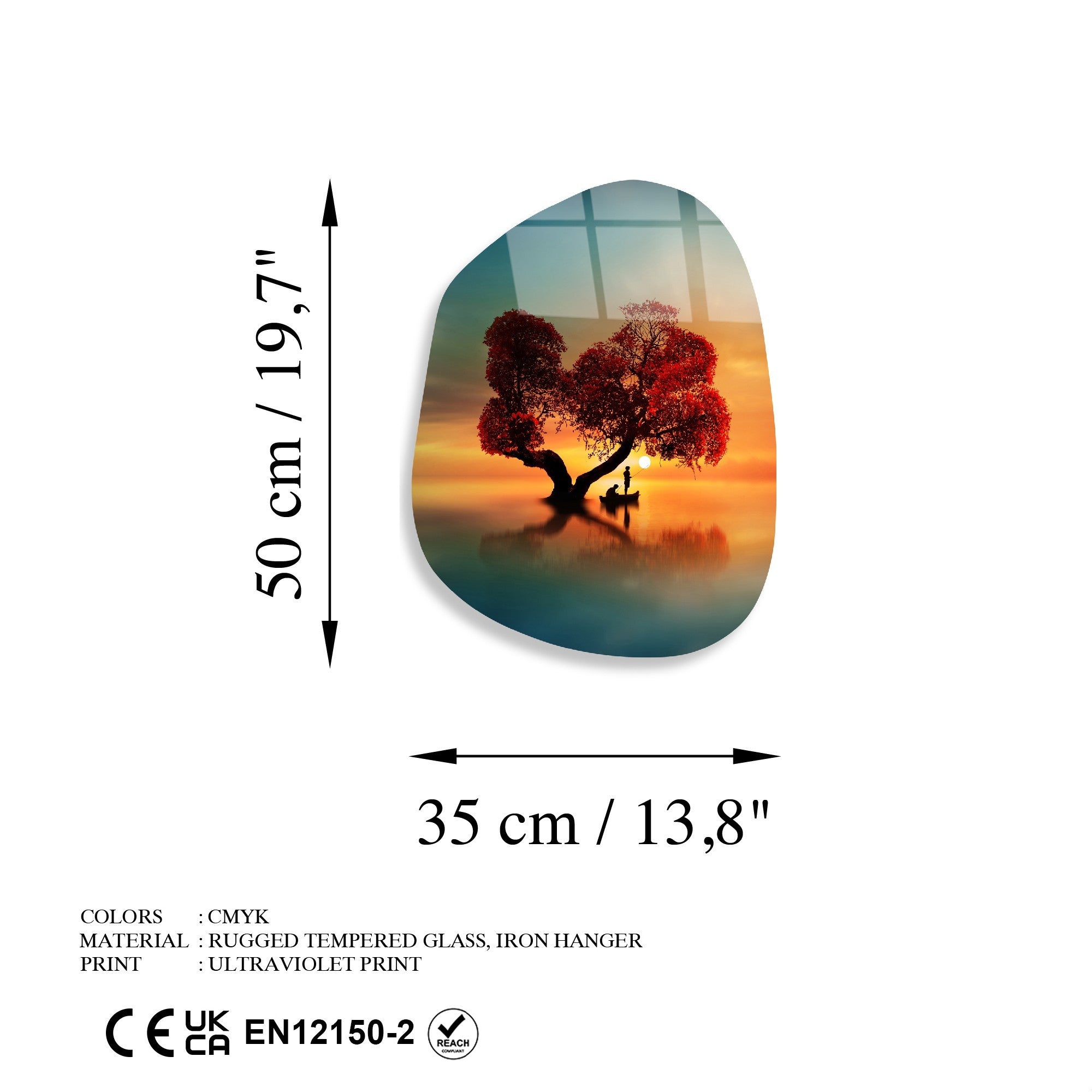 123BZM2602 Quadro Decorativo em Vidro Temperado UV-1106, Multicolor, 35 x 50 cm (4 mm)