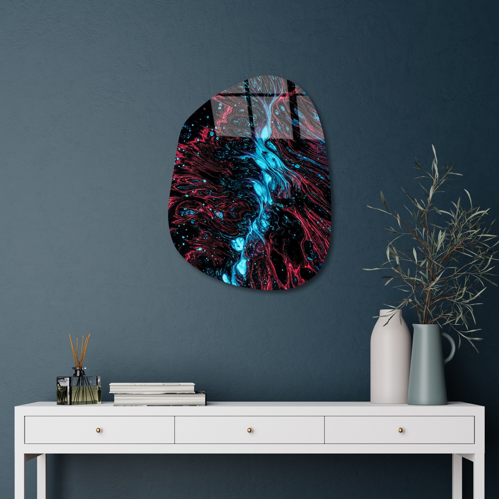 Quadro Decorativo em Vidro Temperado UV-1109, Multicolor, 35 x 50 cm