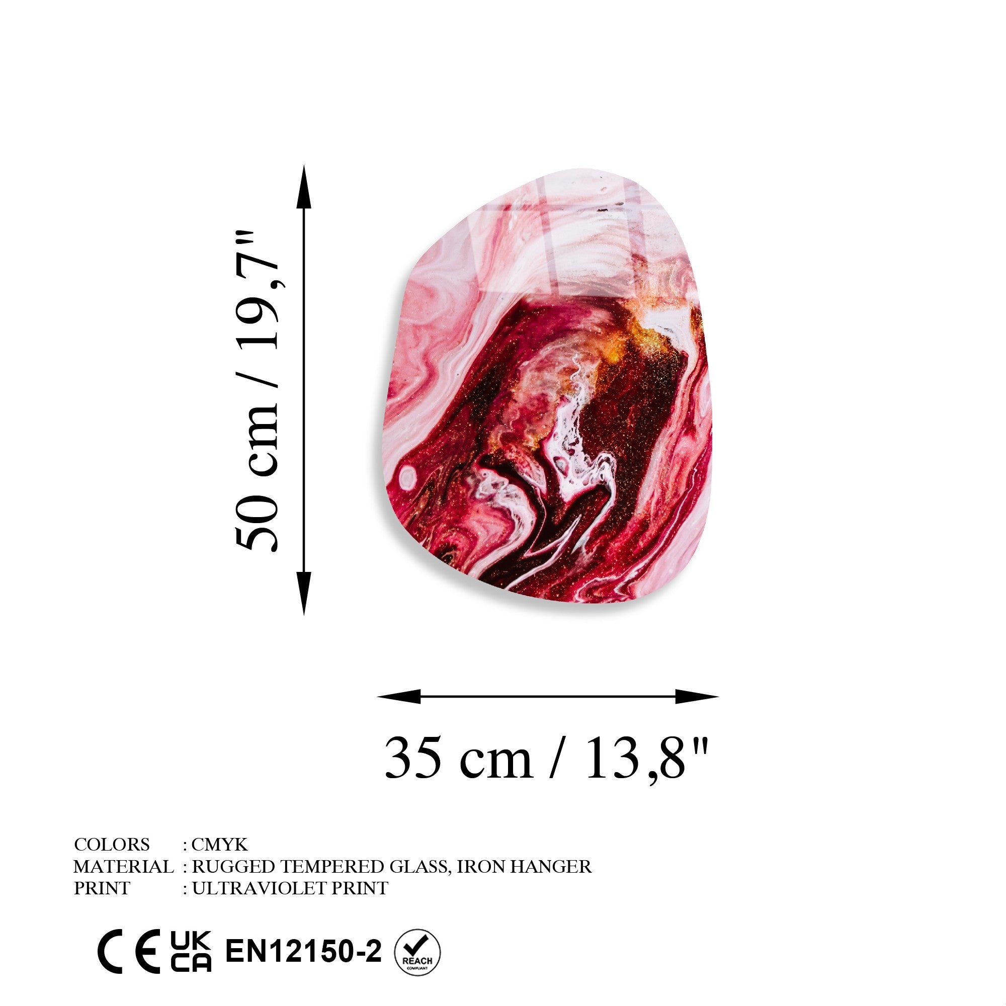 Quadro Decorativo em Vidro Temperado UV-1110, 35 x 50 cm, Multicolor, 4 mm