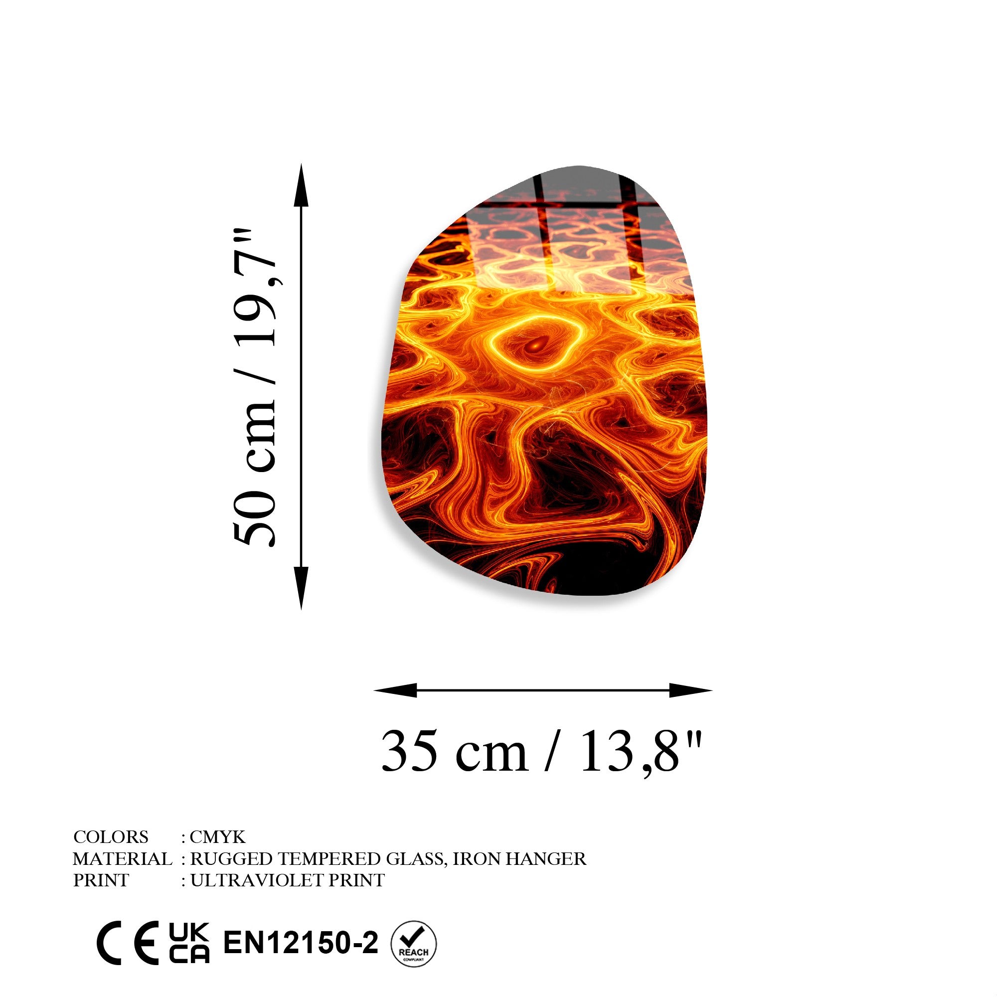 Quadro Decorativo em Vidro Temperado 4 mm (100%) 35x50 cm – Multicolor – UV-1117