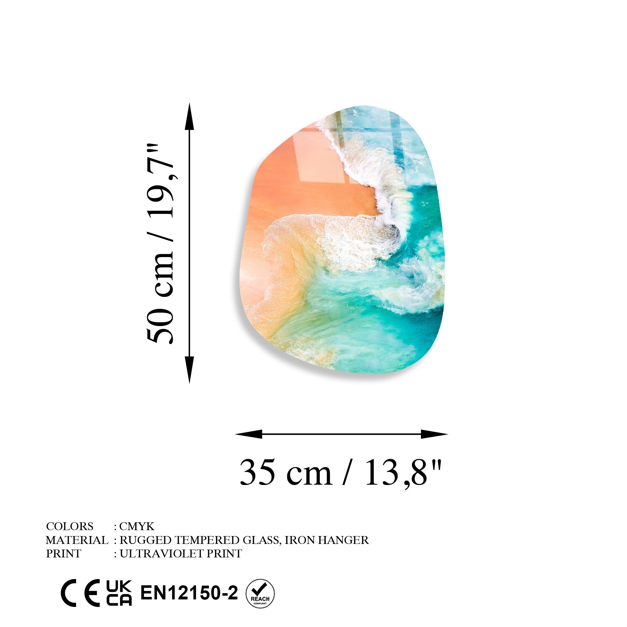 Quadro Decorativo em Vidro Temperado UV-1118, Multicolor, 35 x 50 cm (4 mm)