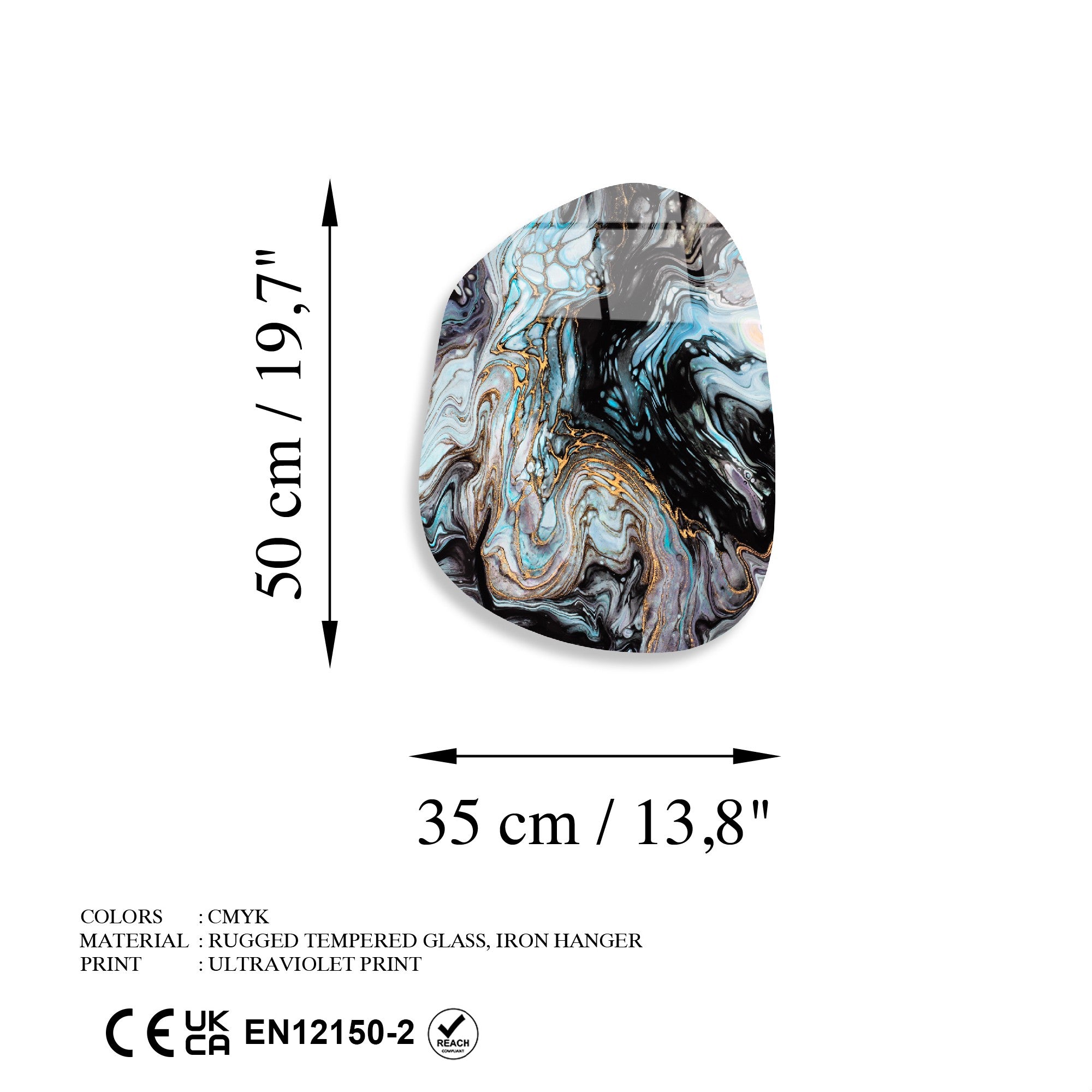 Quadro Decorativo em Vidro Temperado Multicolor 35x50 cm (4 mm) – UV-1120