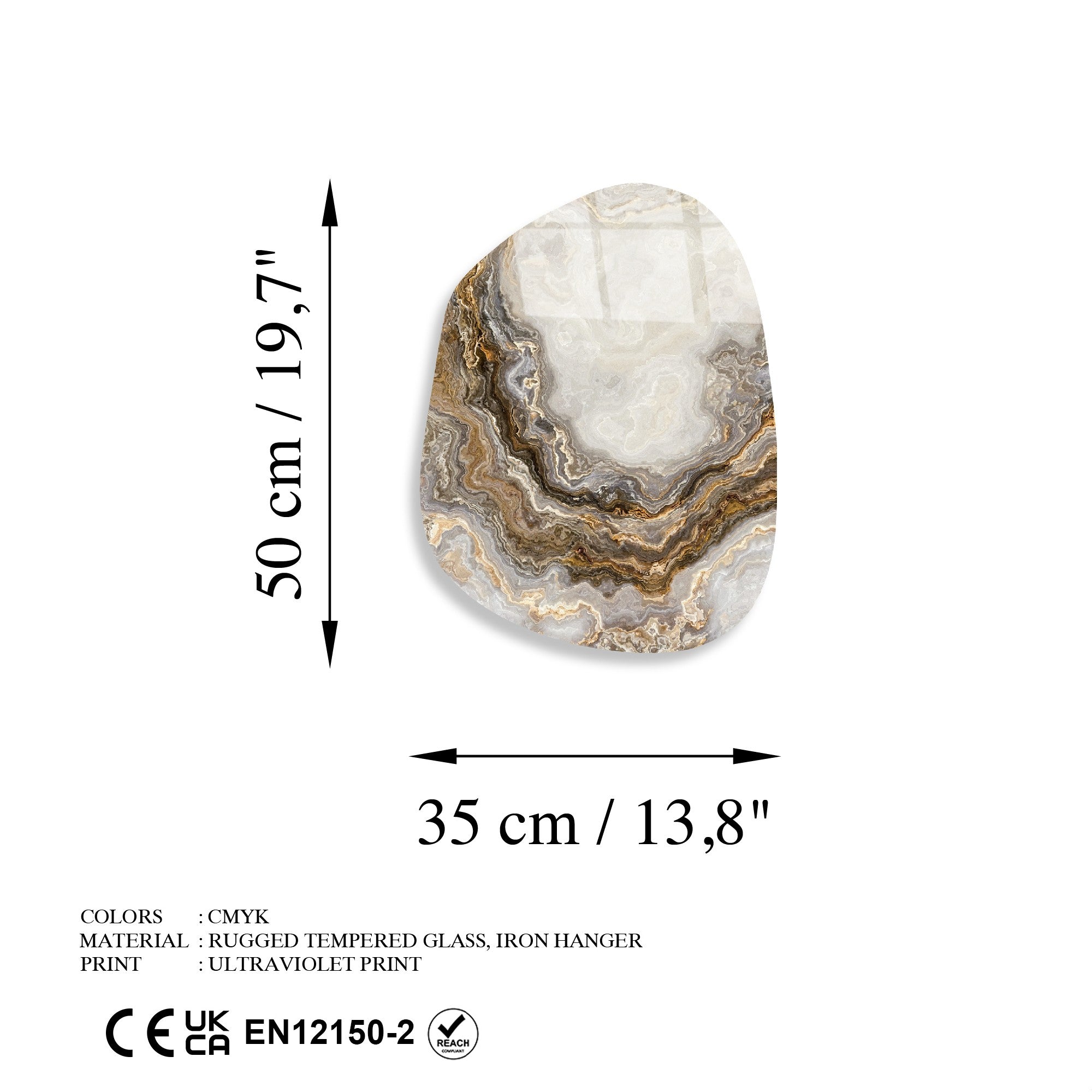 Quadro Decorativo em Vidro Temperado UV-1121, Multicolor, 35 x 50 cm (4 mm)