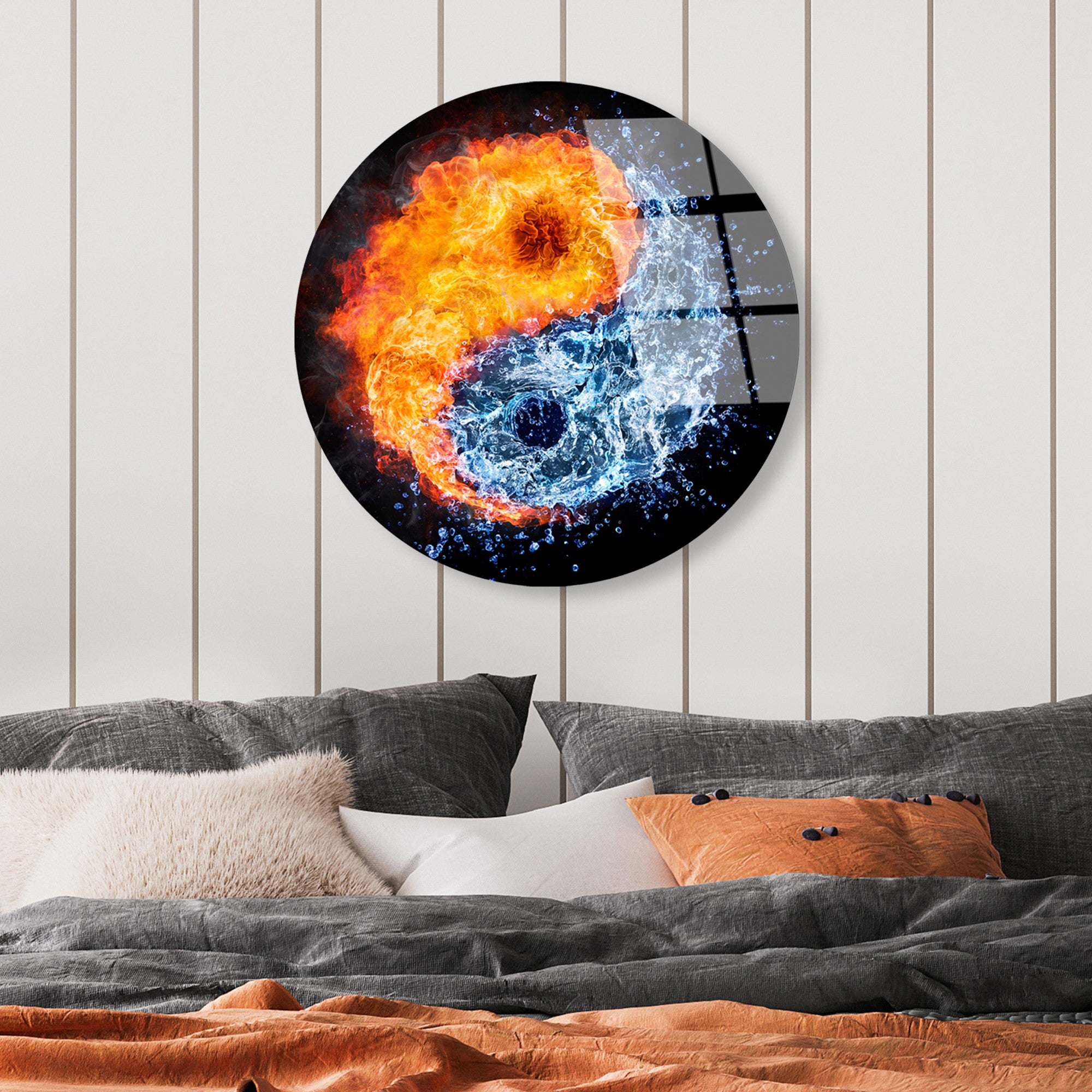 Quadro Decorativo em Vidro Temperado 4 mm, Ø60 cm, Multicolor – UV-1122 (123BZM2618)