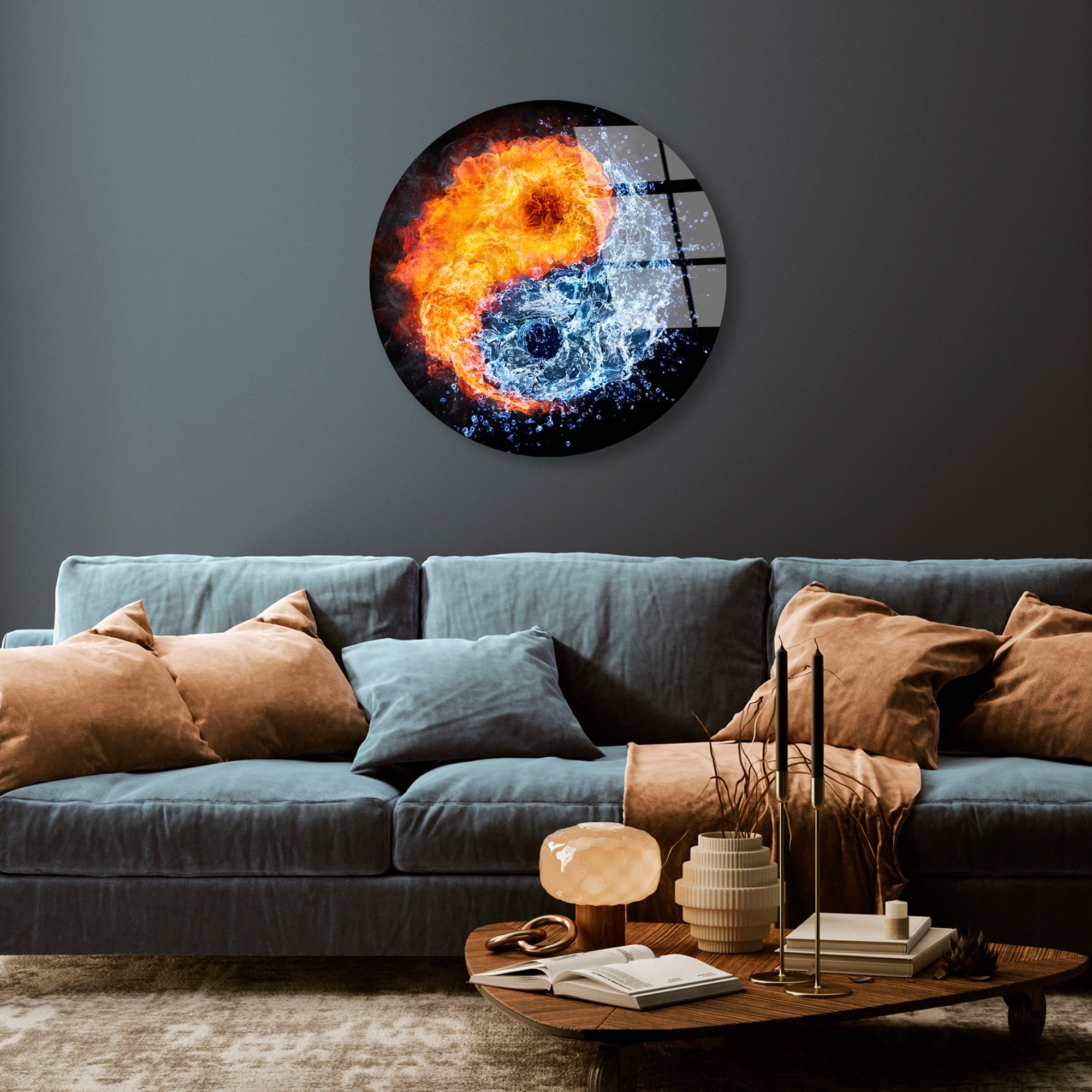 Quadro Decorativo em Vidro Temperado 4 mm, Ø60 cm, Multicolor – UV-1122 (123BZM2618)