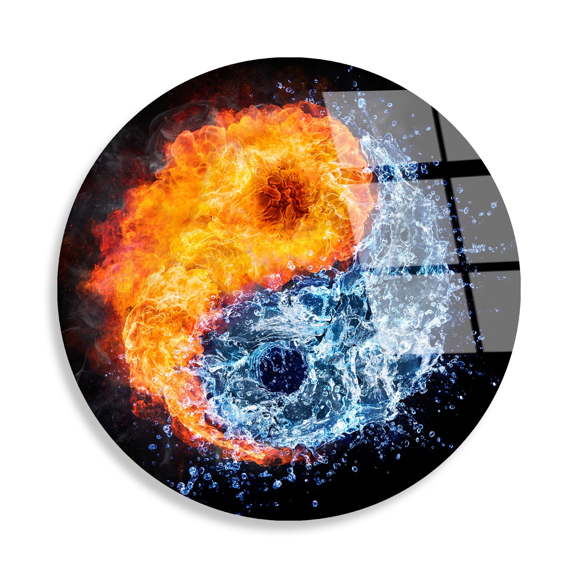 Quadro Decorativo em Vidro Temperado 4 mm, Ø60 cm, Multicolor – UV-1122 (123BZM2618)