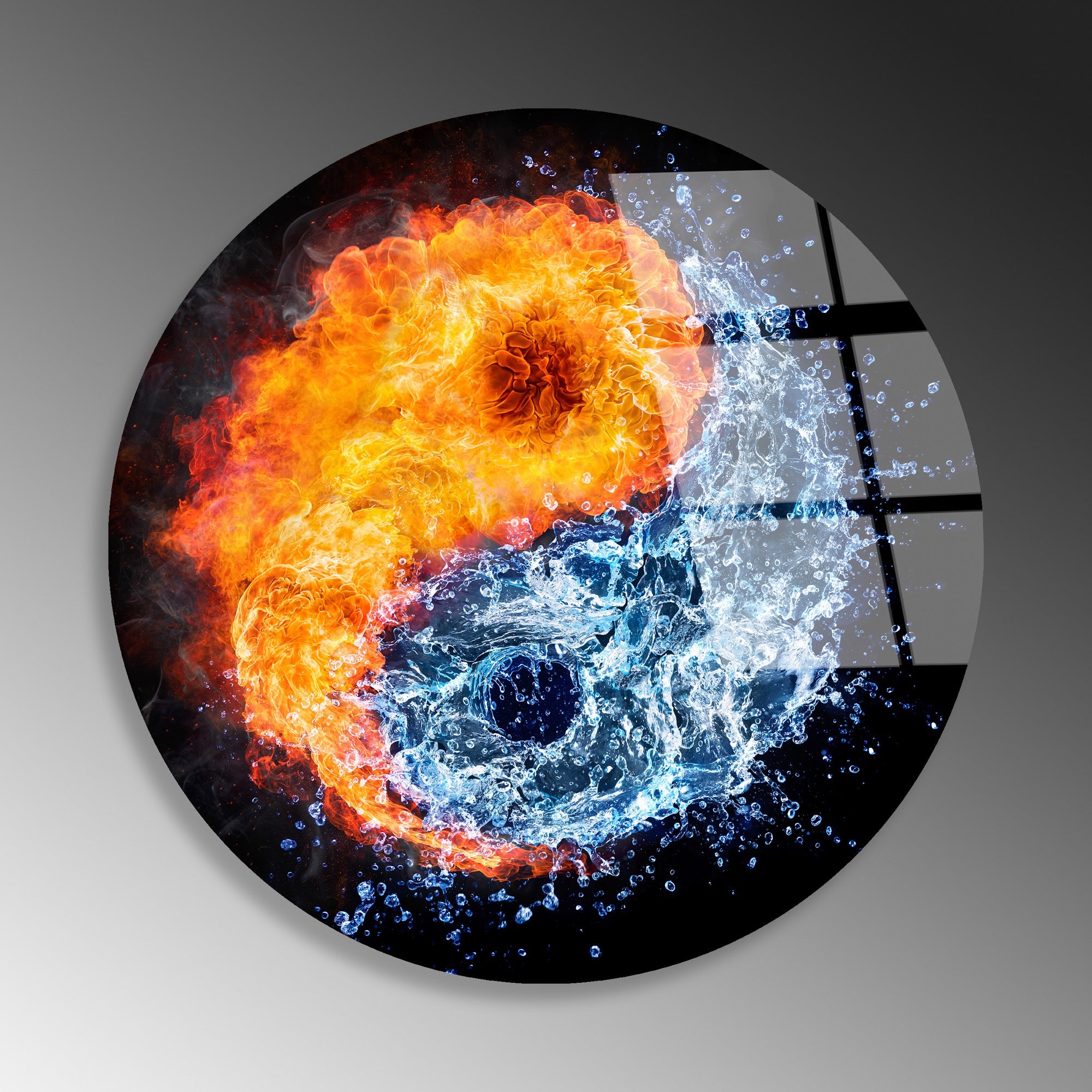 Quadro Decorativo em Vidro Temperado 4 mm, Ø60 cm, Multicolor – UV-1122 (123BZM2618)