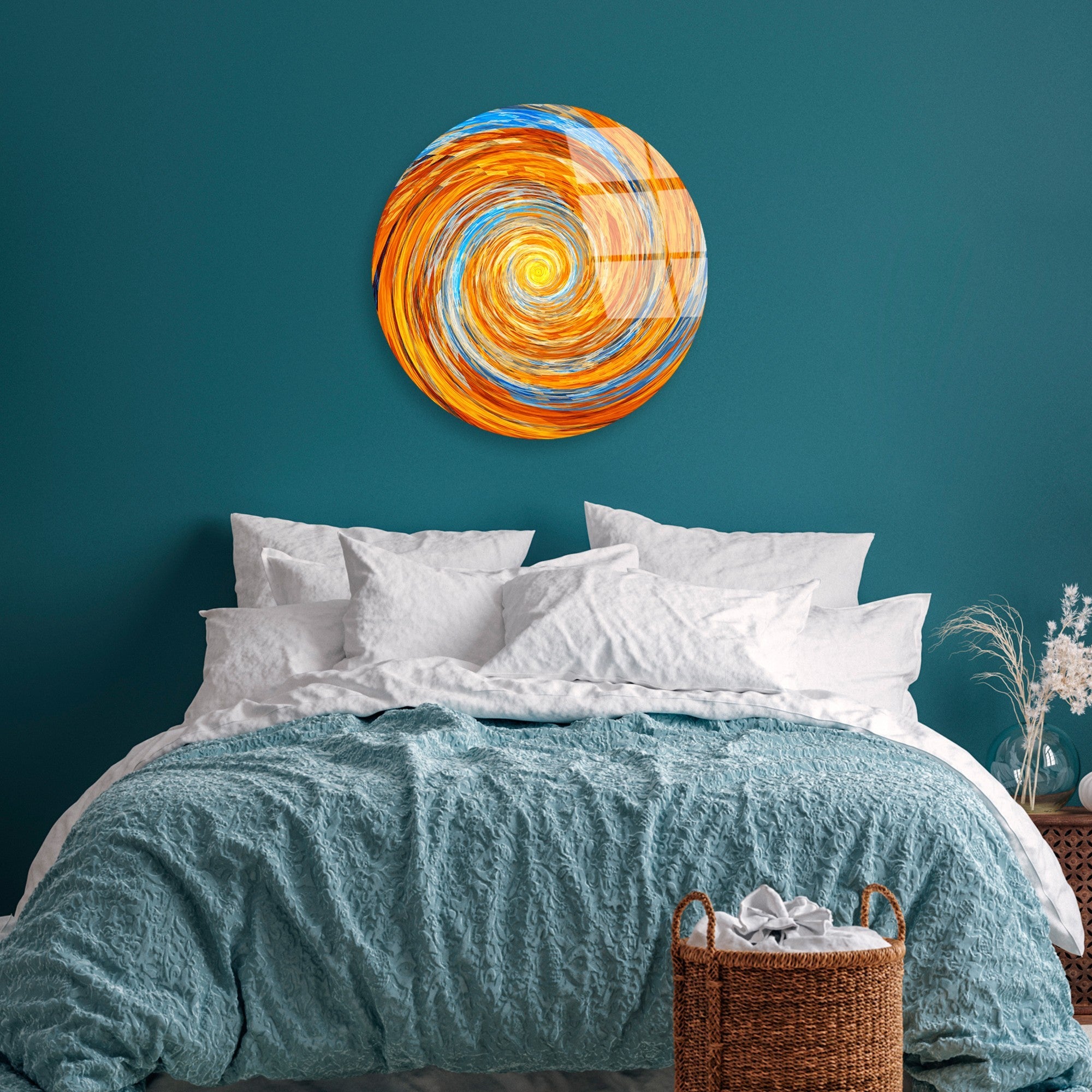 Quadro Decorativo em Vidro Temperado UV-1123 – Multicolor, Ø60 cm, 4 mm (100% Vidro Temperado)