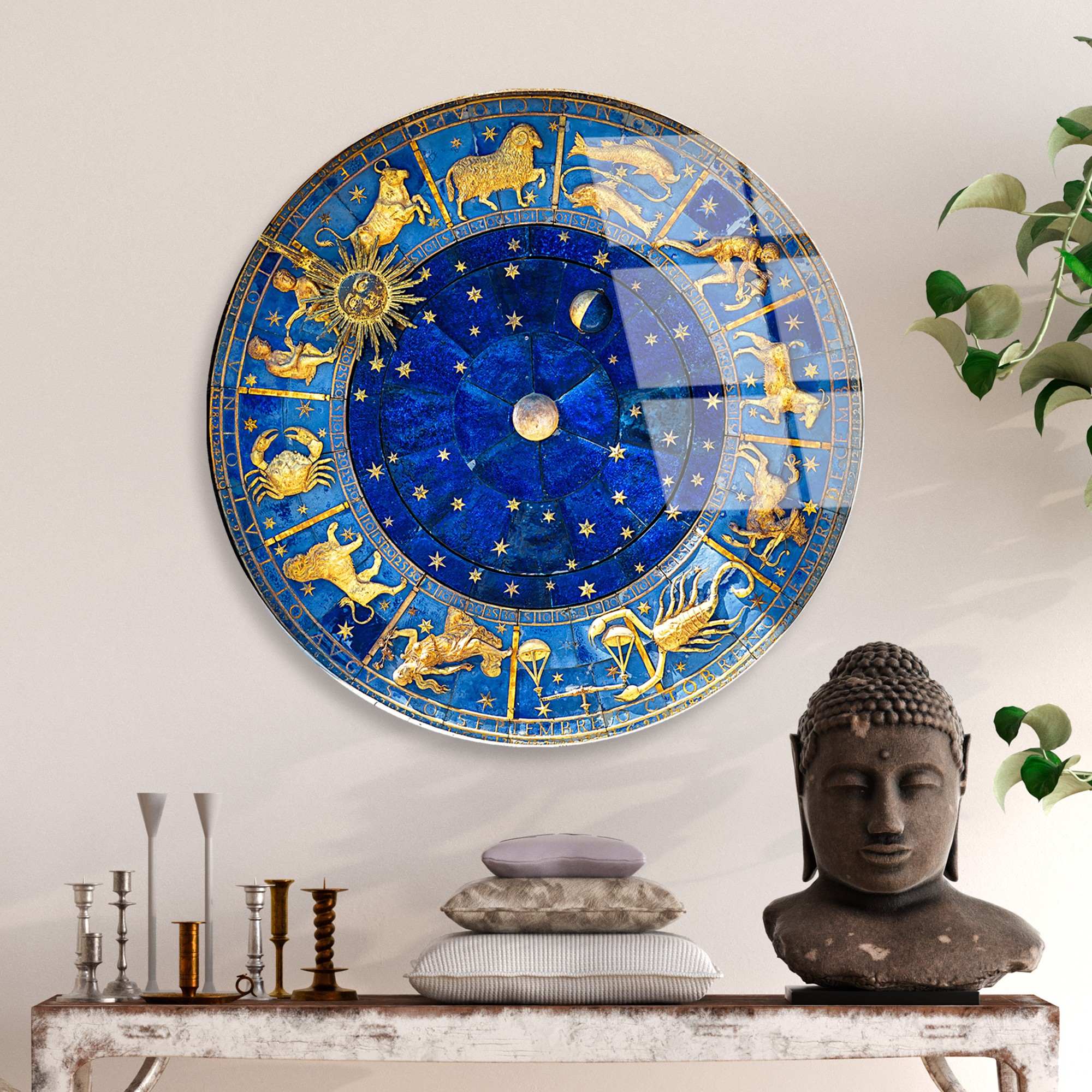 Quadro Decorativo em Vidro Temperado Multicolor Ø60 cm, 4 mm – UV-1124