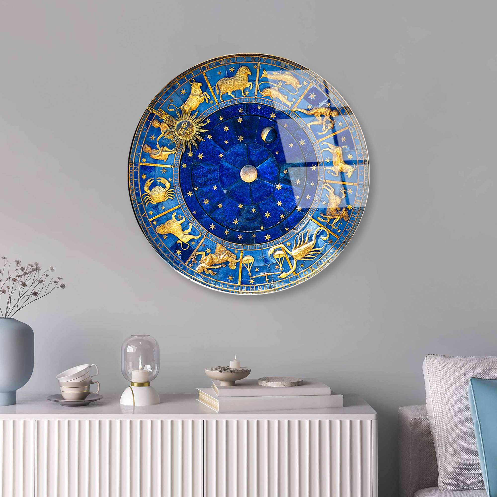 Quadro Decorativo em Vidro Temperado Multicolor Ø60 cm, 4 mm – UV-1124