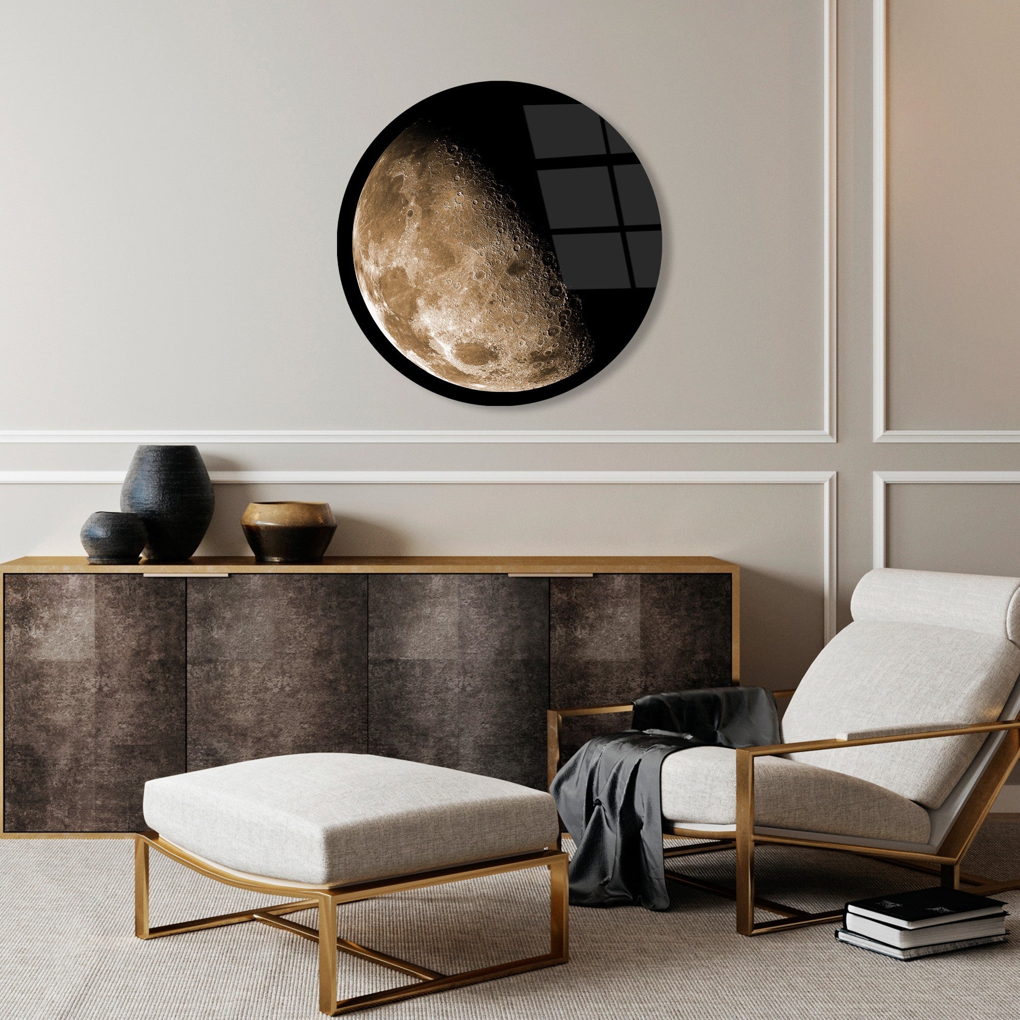 Quadro Decorativo em Vidro Temperado Multicolorido UV-1125, Ø 60 cm, 4 mm