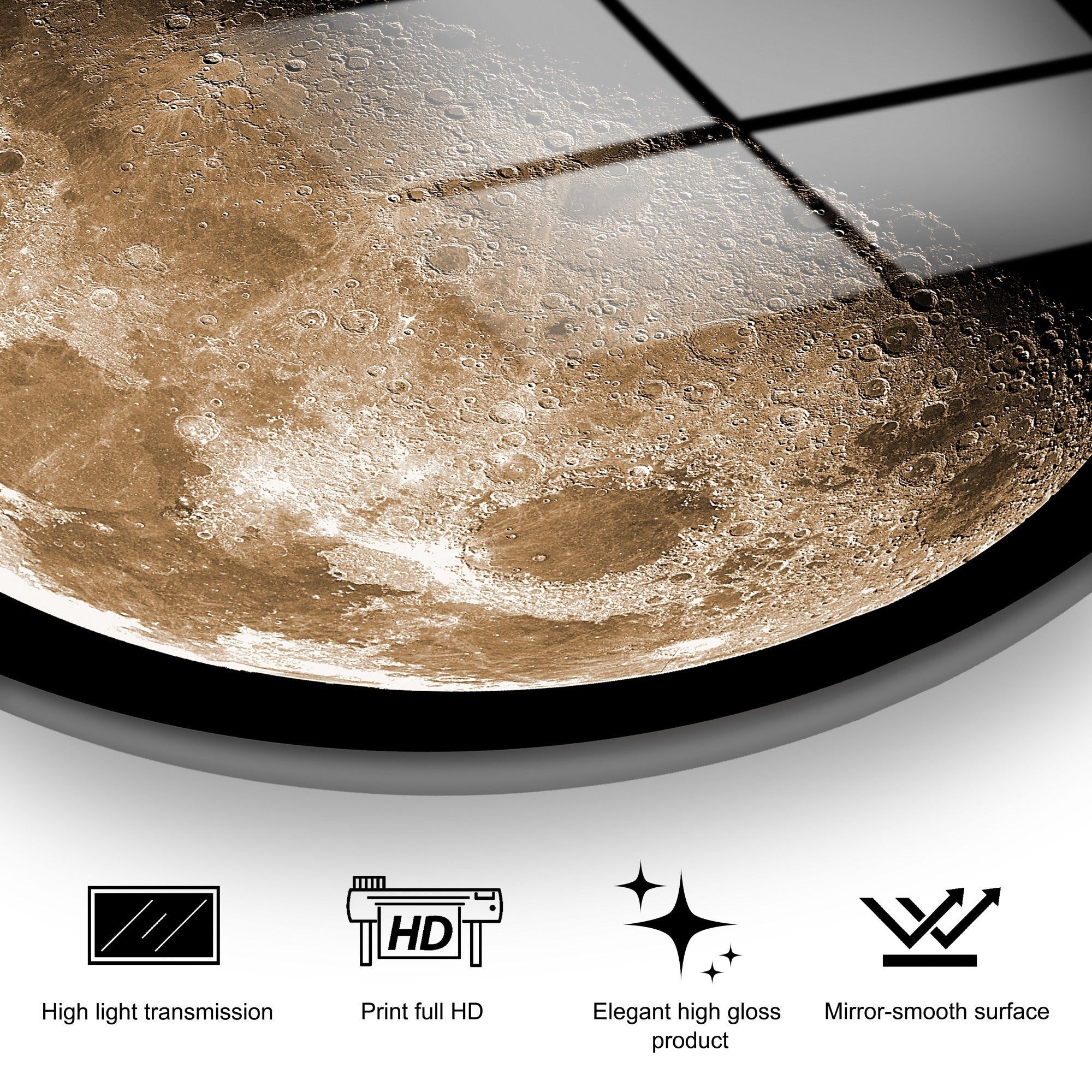 Quadro Decorativo em Vidro Temperado Multicolorido UV-1125, Ø 60 cm, 4 mm