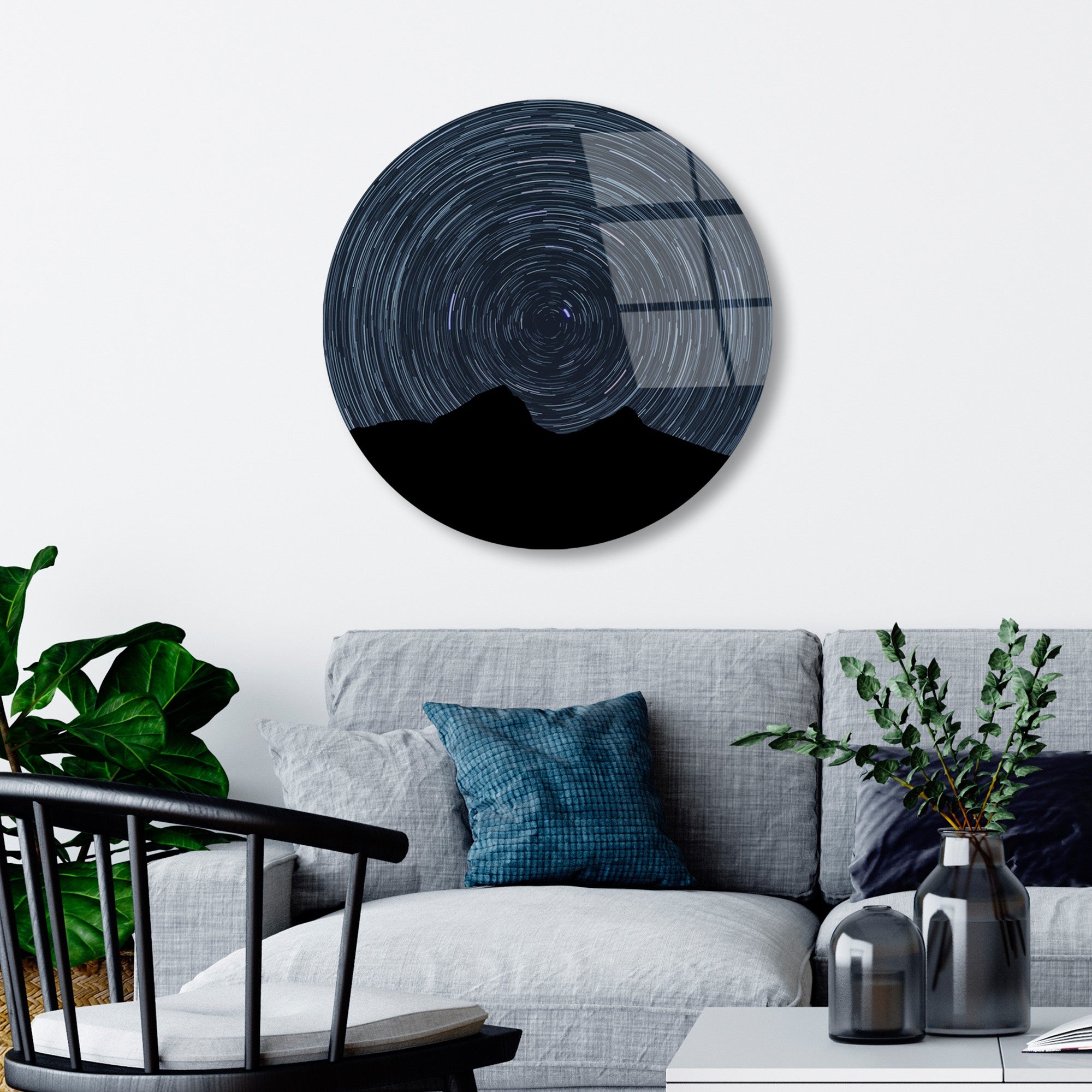 Quadro Decorativo em Vidro Temperado UV-1126, Multicolor, Ø60 cm, Espessura 4 mm