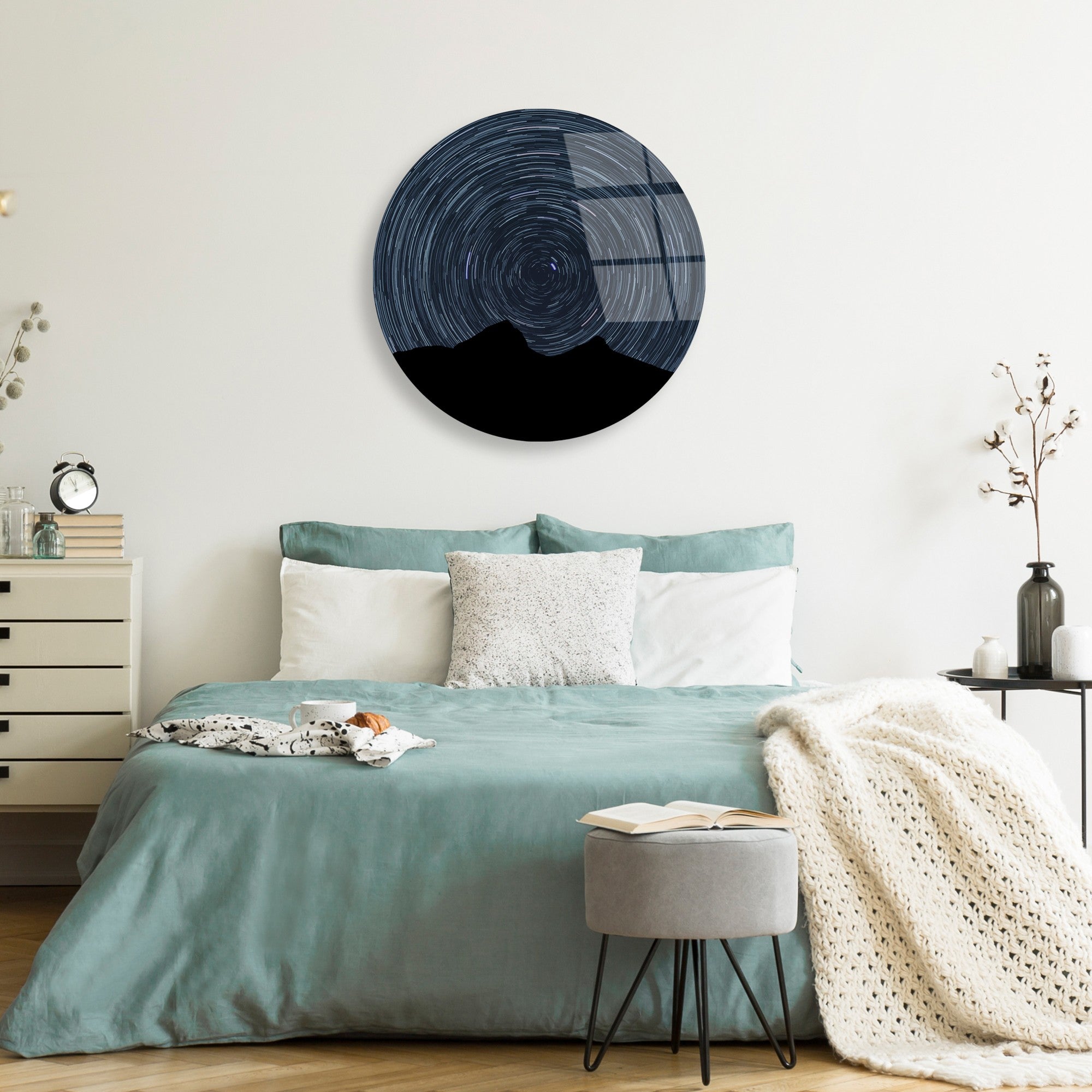 Quadro Decorativo em Vidro Temperado UV-1126, Multicolor, Ø60 cm, Espessura 4 mm