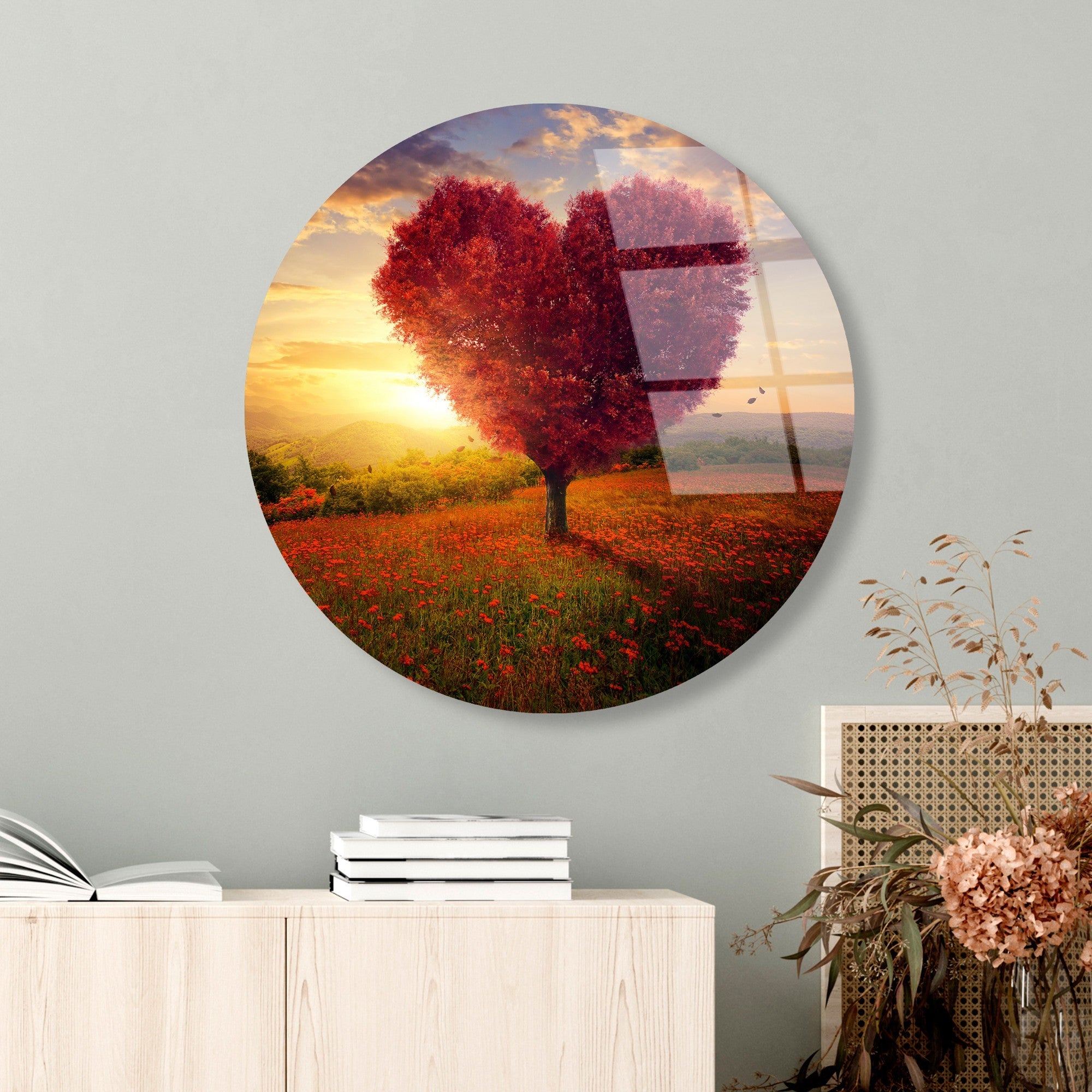 Quadro Decorativo 100% Vidro Temperado UV-1127, Multicolor, Ø60 cm (4 mm)