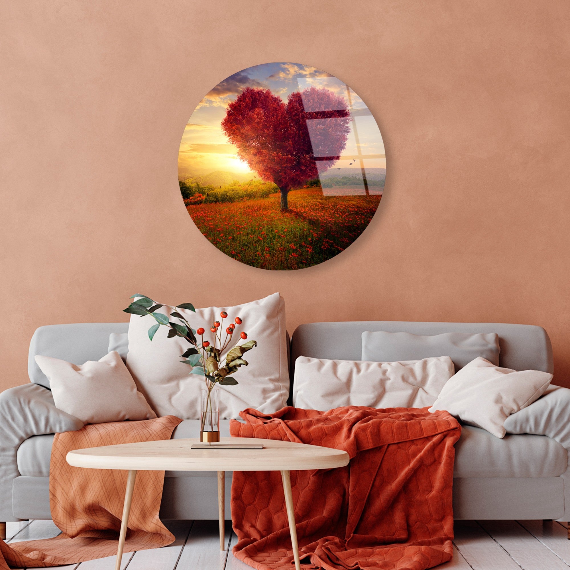 Quadro Decorativo 100% Vidro Temperado UV-1127, Multicolor, Ø60 cm (4 mm)