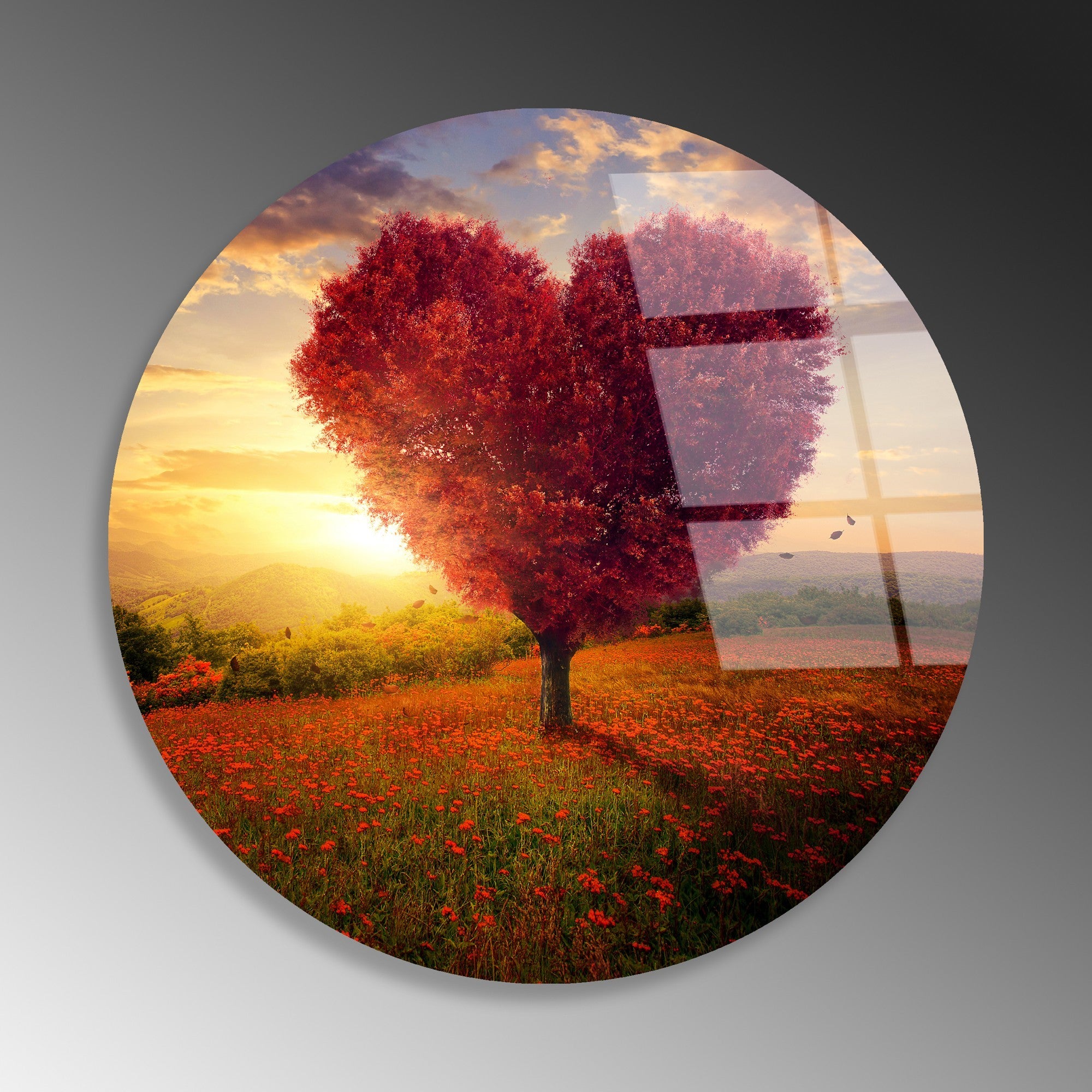 Quadro Decorativo 100% Vidro Temperado UV-1127, Multicolor, Ø60 cm (4 mm)