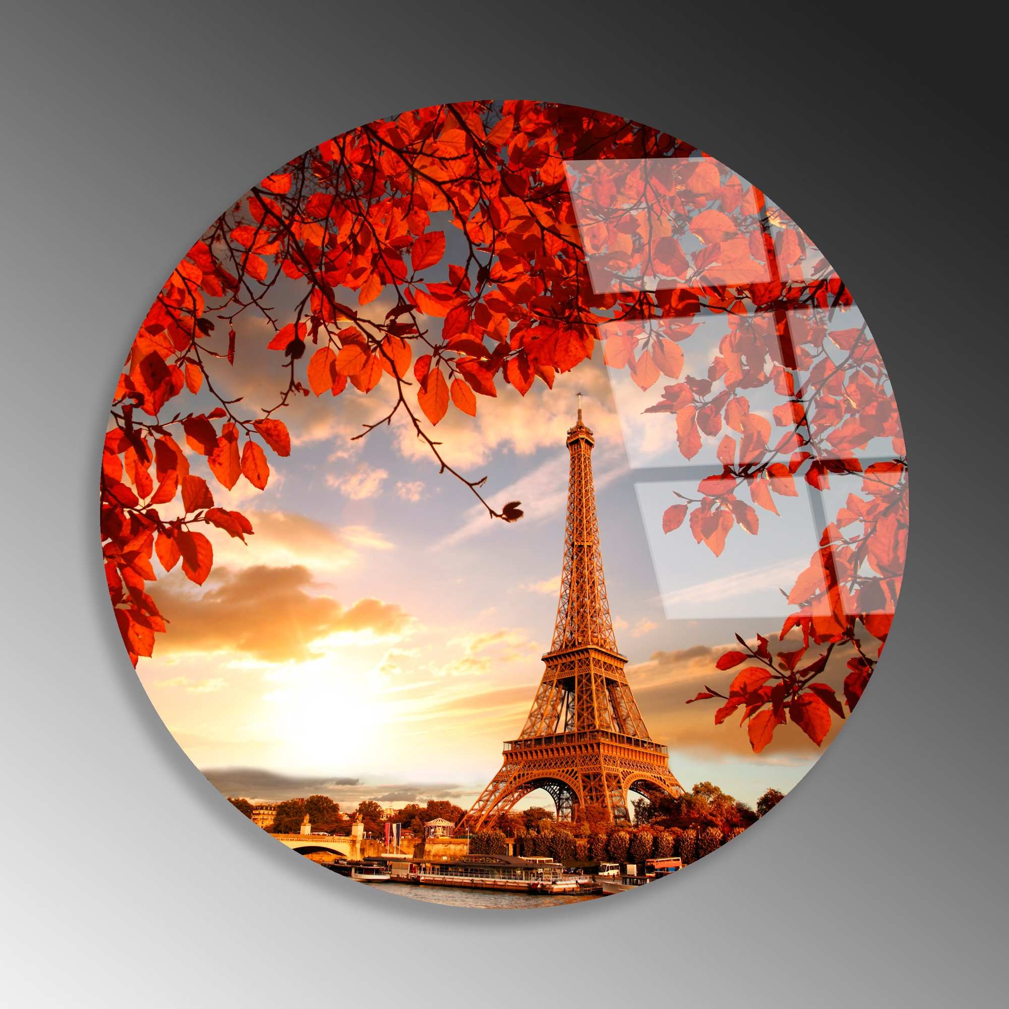 Quadro Decorativo em Vidro Temperado Multicolor Ø 60 cm (4 mm) – UV-1128