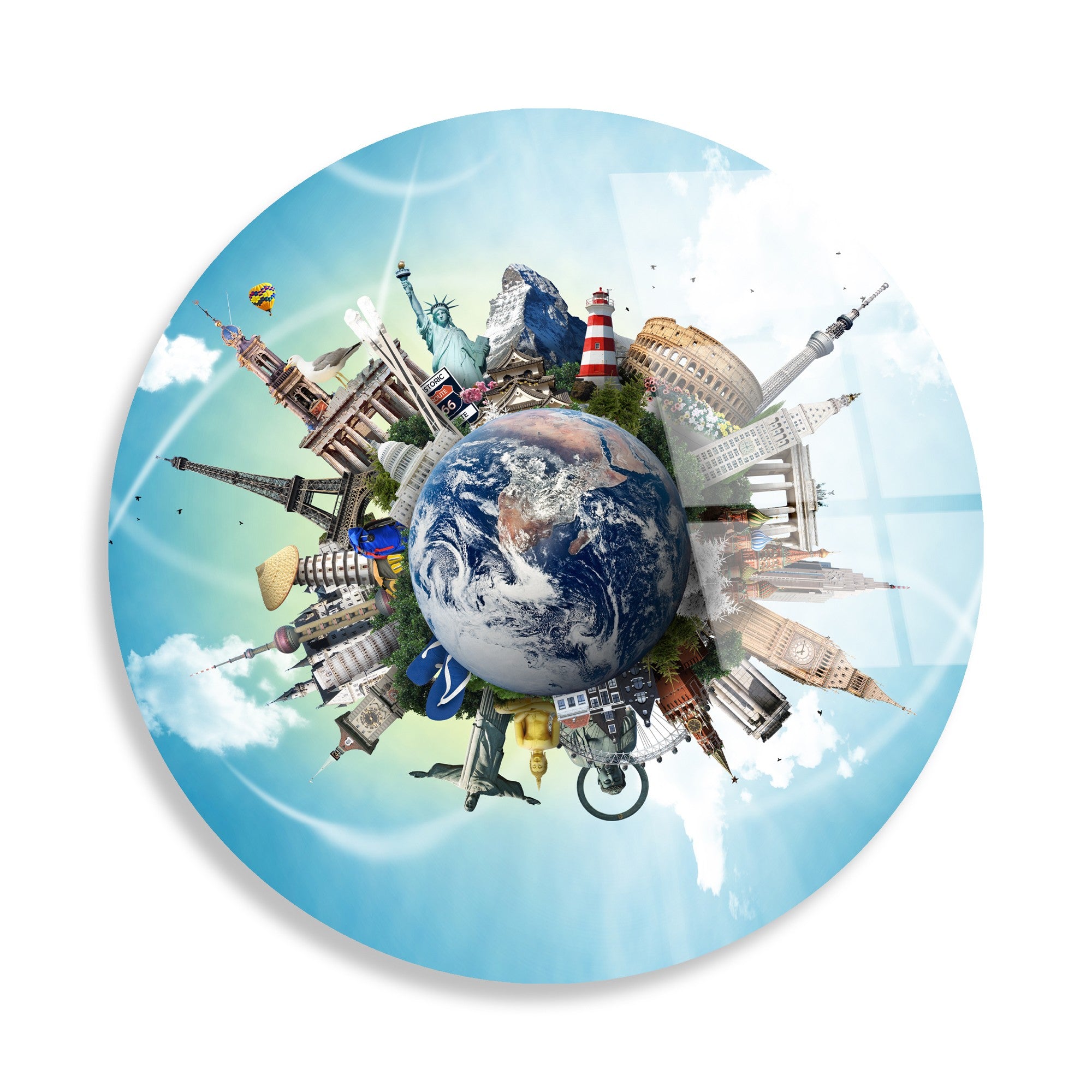 Quadro Decorativo em Vidro Temperado Multicolorido Ø60 cm (4 mm) – UV-1129 | 123BZM2625