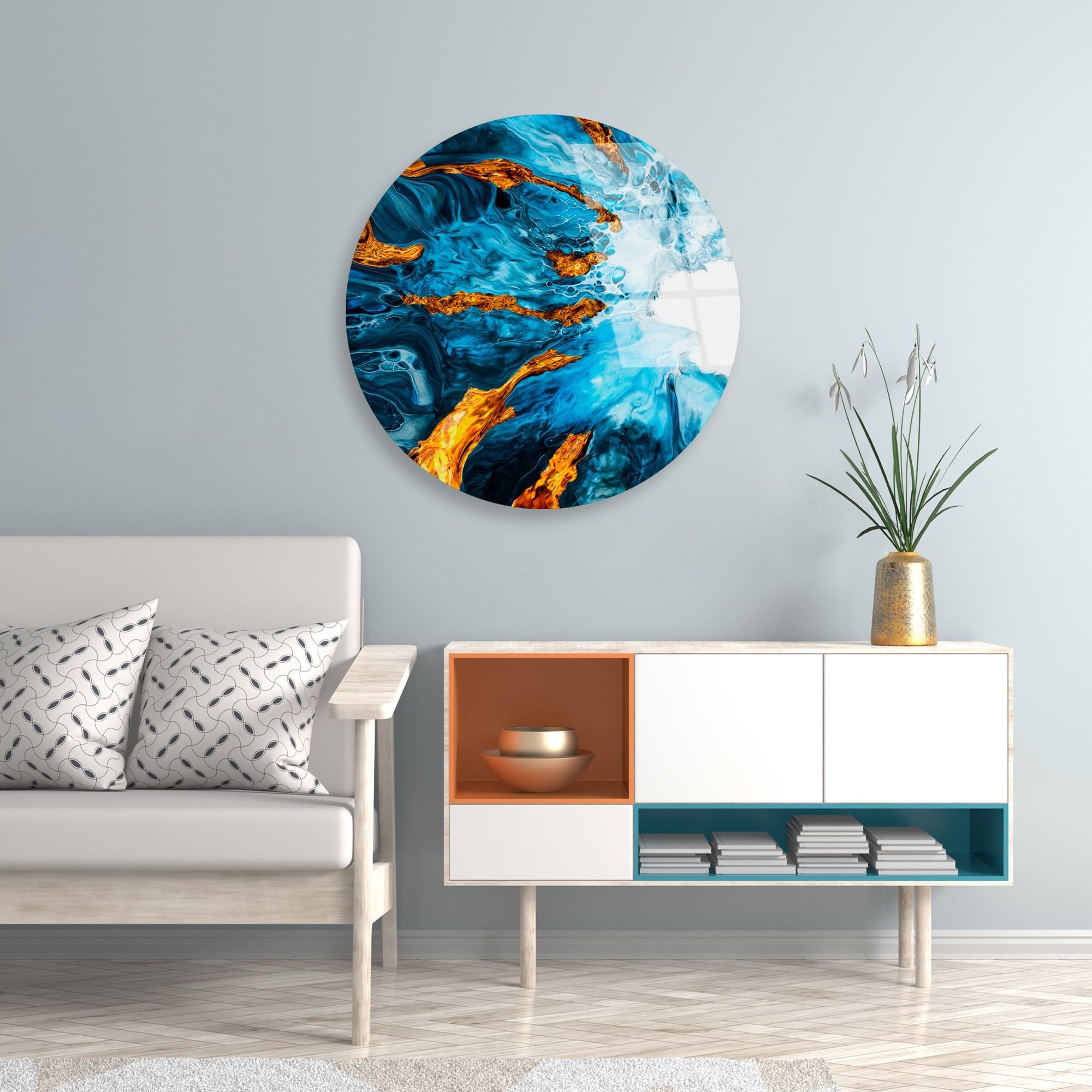 Quadro Decorativo em Vidro Temperado Multicolor Ø60 cm (4 mm) – UV-1130