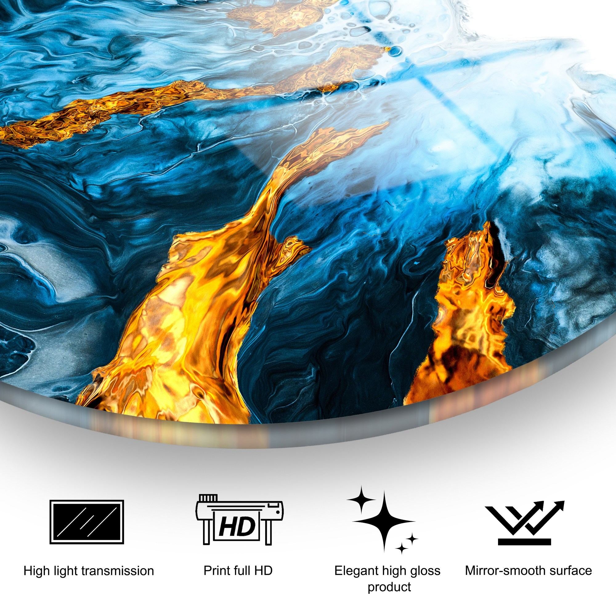 Quadro Decorativo em Vidro Temperado Multicolor Ø60 cm (4 mm) – UV-1130