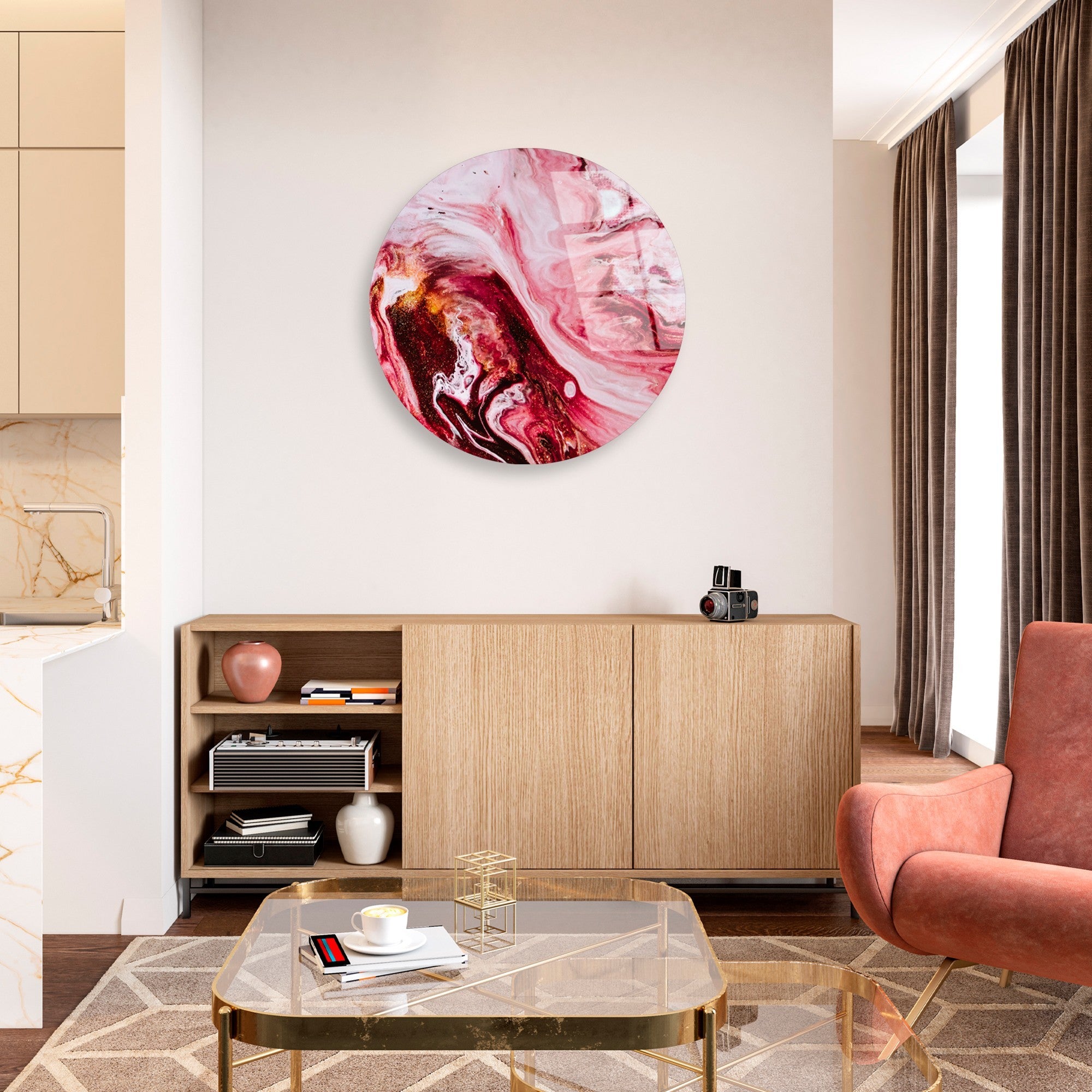 Quadro Decorativo em Vidro Temperado UV-1131, Multicolor, Ø 60 cm, 4 mm (Ref. 123BZM2627)