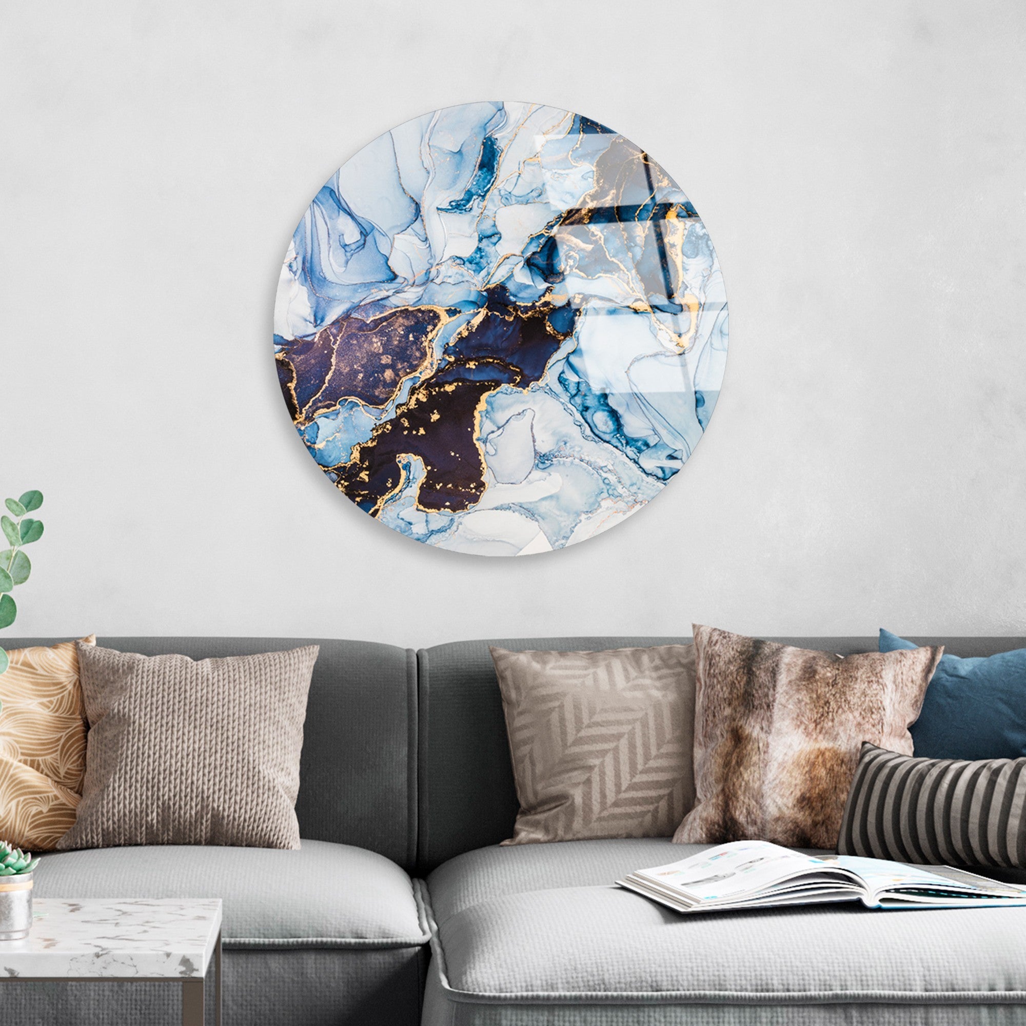 Quadro Decorativo em Vidro Temperado UV-1132, Multicolor, Ø60 cm, 4 mm