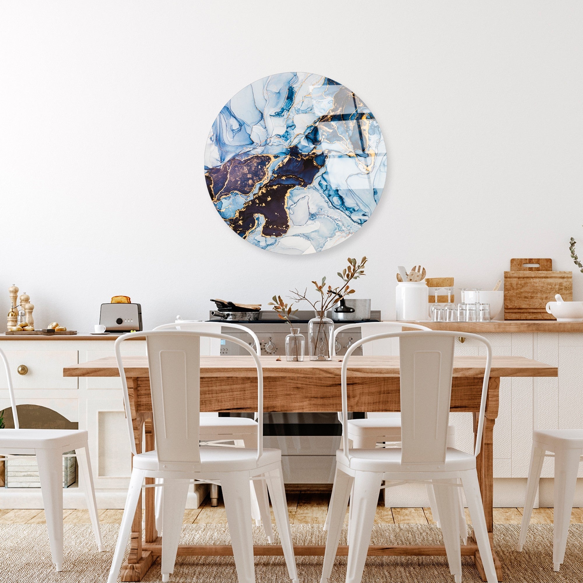 Quadro Decorativo em Vidro Temperado UV-1132, Multicolor, Ø60 cm, 4 mm