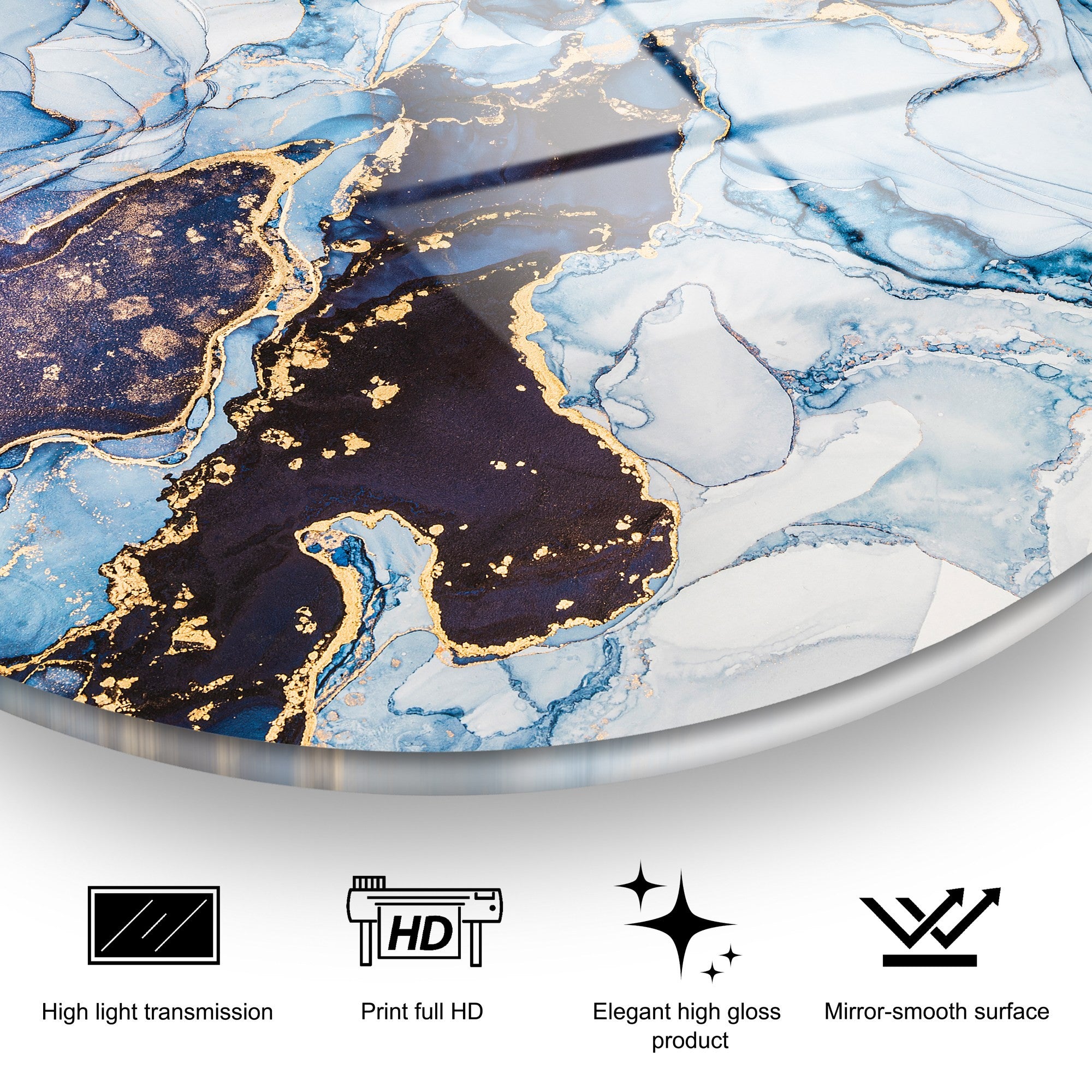 Quadro Decorativo em Vidro Temperado UV-1132, Multicolor, Ø60 cm, 4 mm