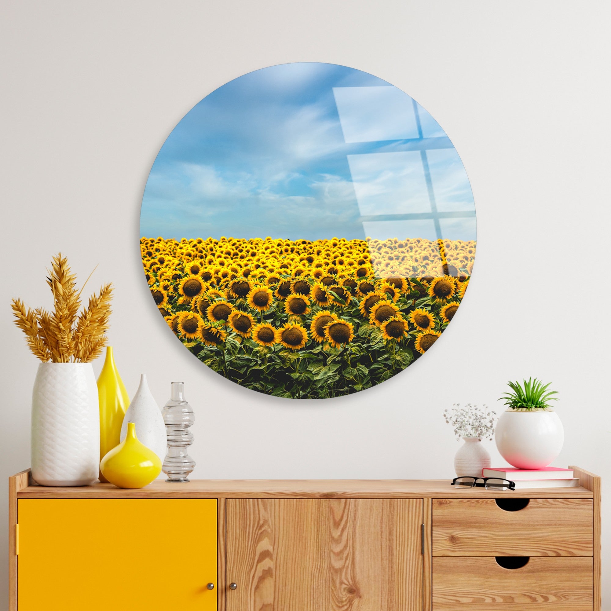 Quadro Decorativo em Vidro Temperado Multicolor Ø60 cm, 4 mm – UV-1135 (123BZM2631)