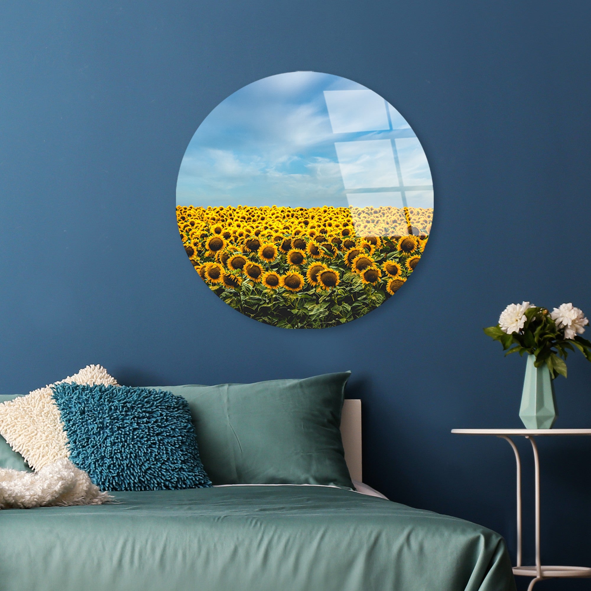 Quadro Decorativo em Vidro Temperado Multicolor Ø60 cm, 4 mm – UV-1135 (123BZM2631)