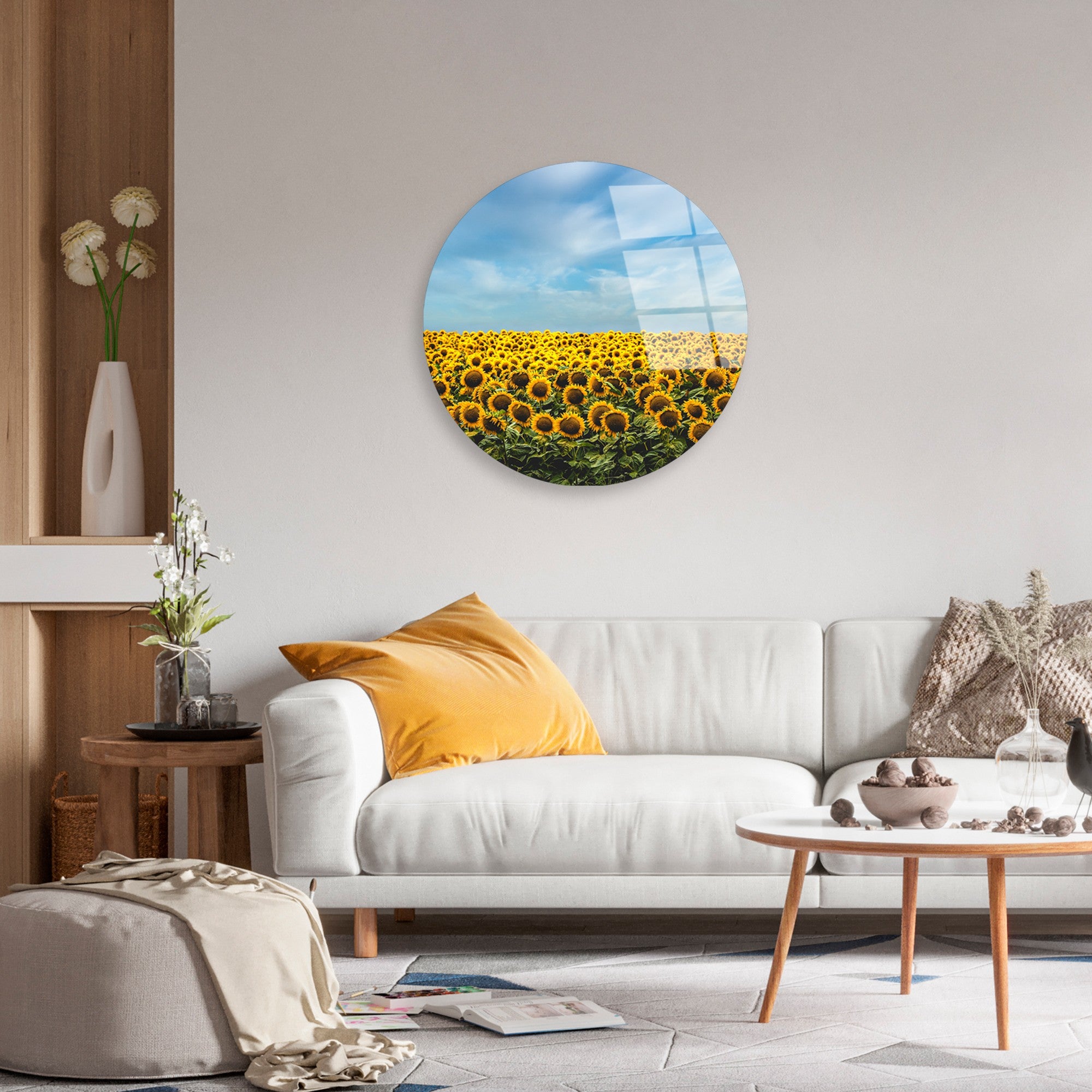 Quadro Decorativo em Vidro Temperado Multicolor Ø60 cm, 4 mm – UV-1135 (123BZM2631)